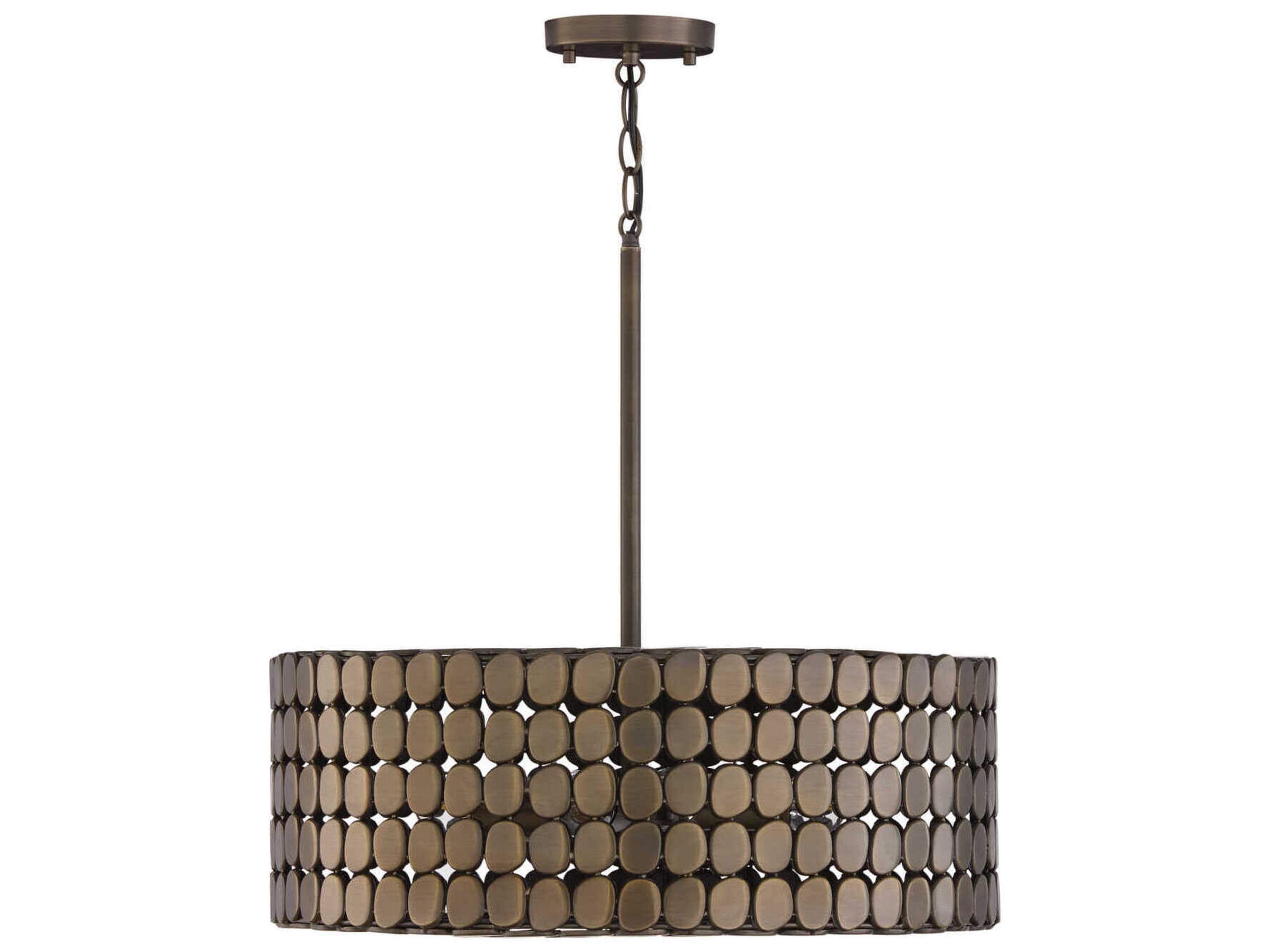 Capital Lighting Eliana 4-Light Dark Brass Drum Pendant