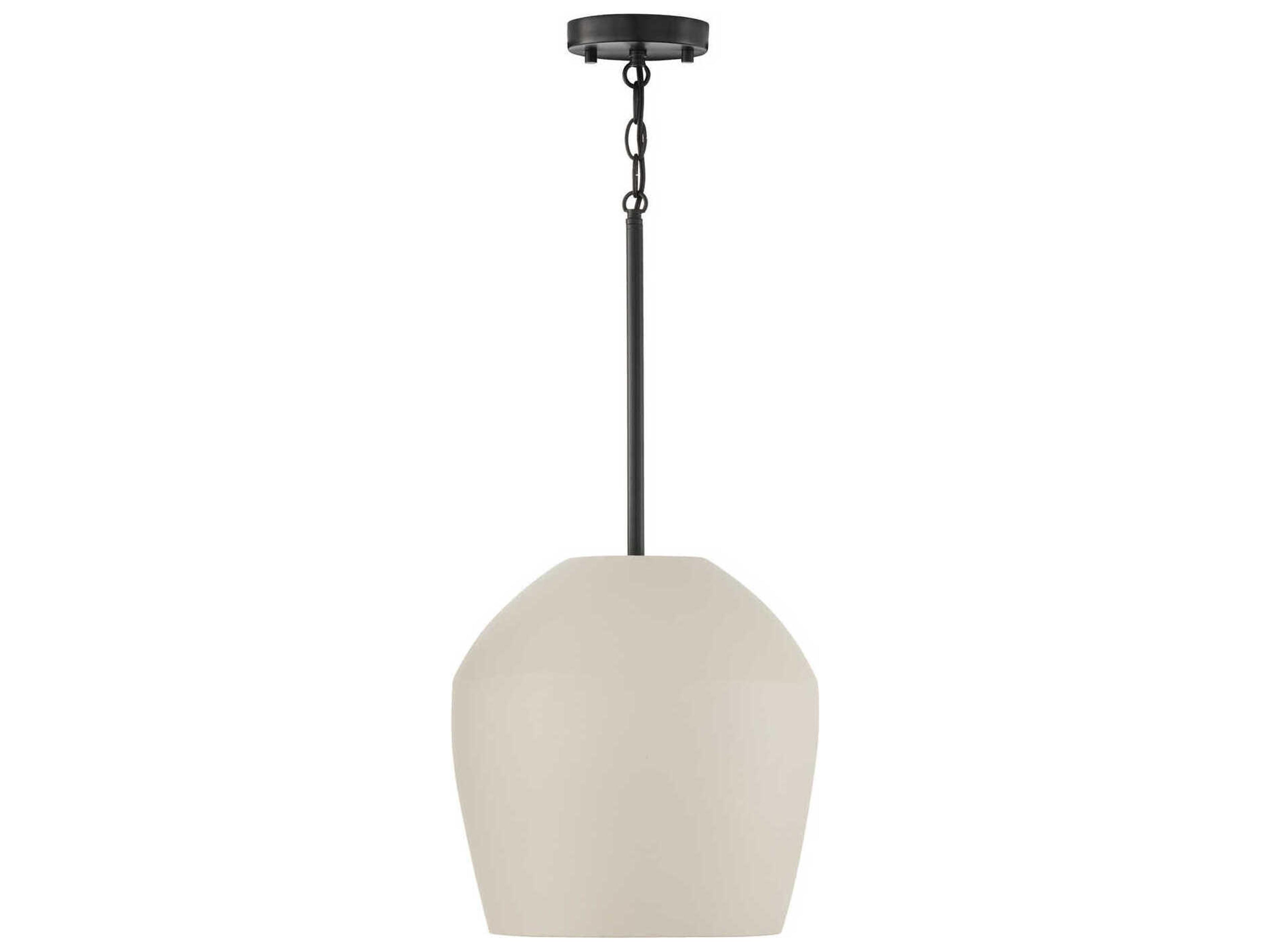 Capital Lighting Della 1-Light Terracotta Ivory Off White Dome Pendant