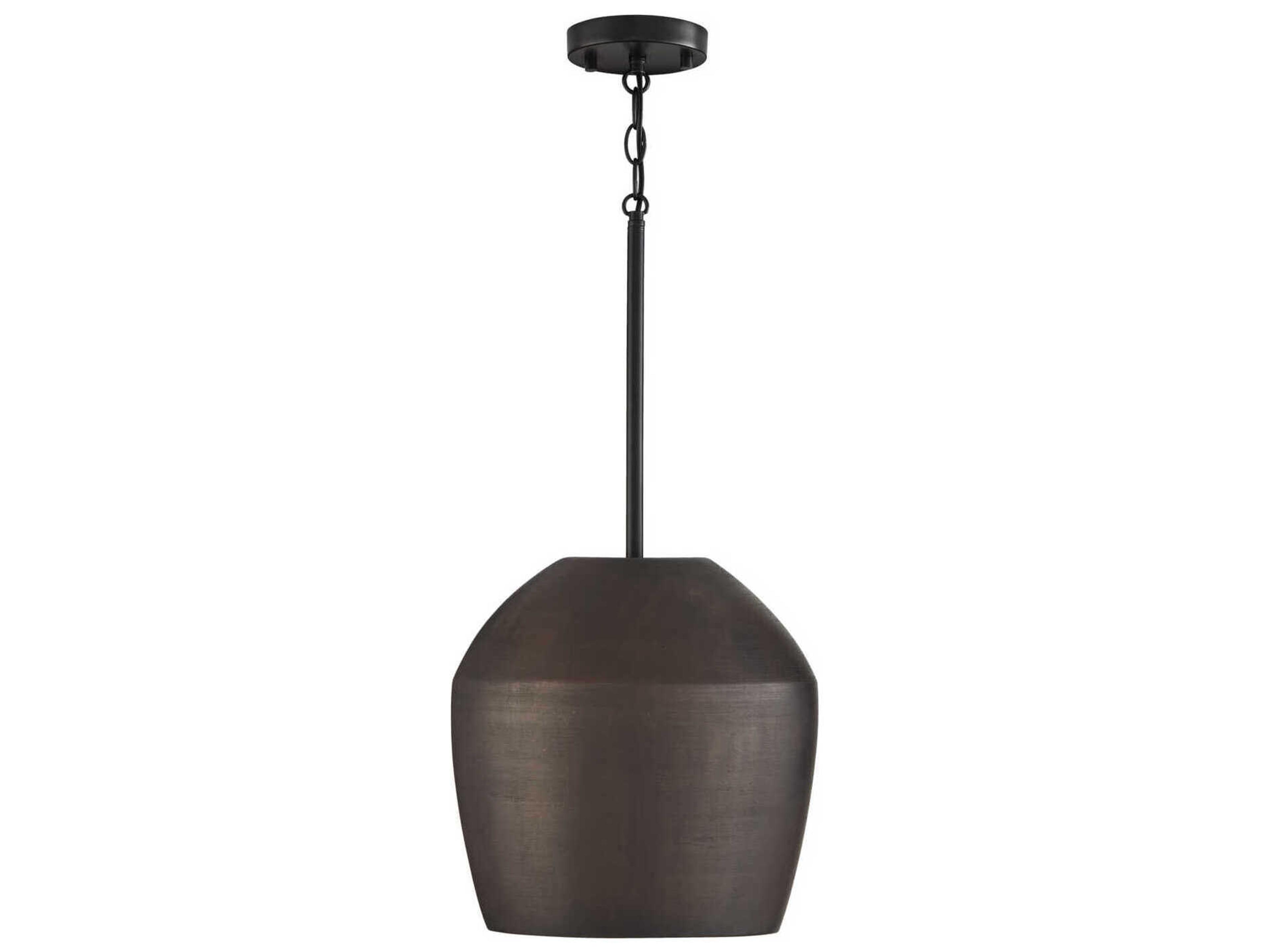 Capital Lighting Della 1-Light Terracotta Umber Black Dome Pendant