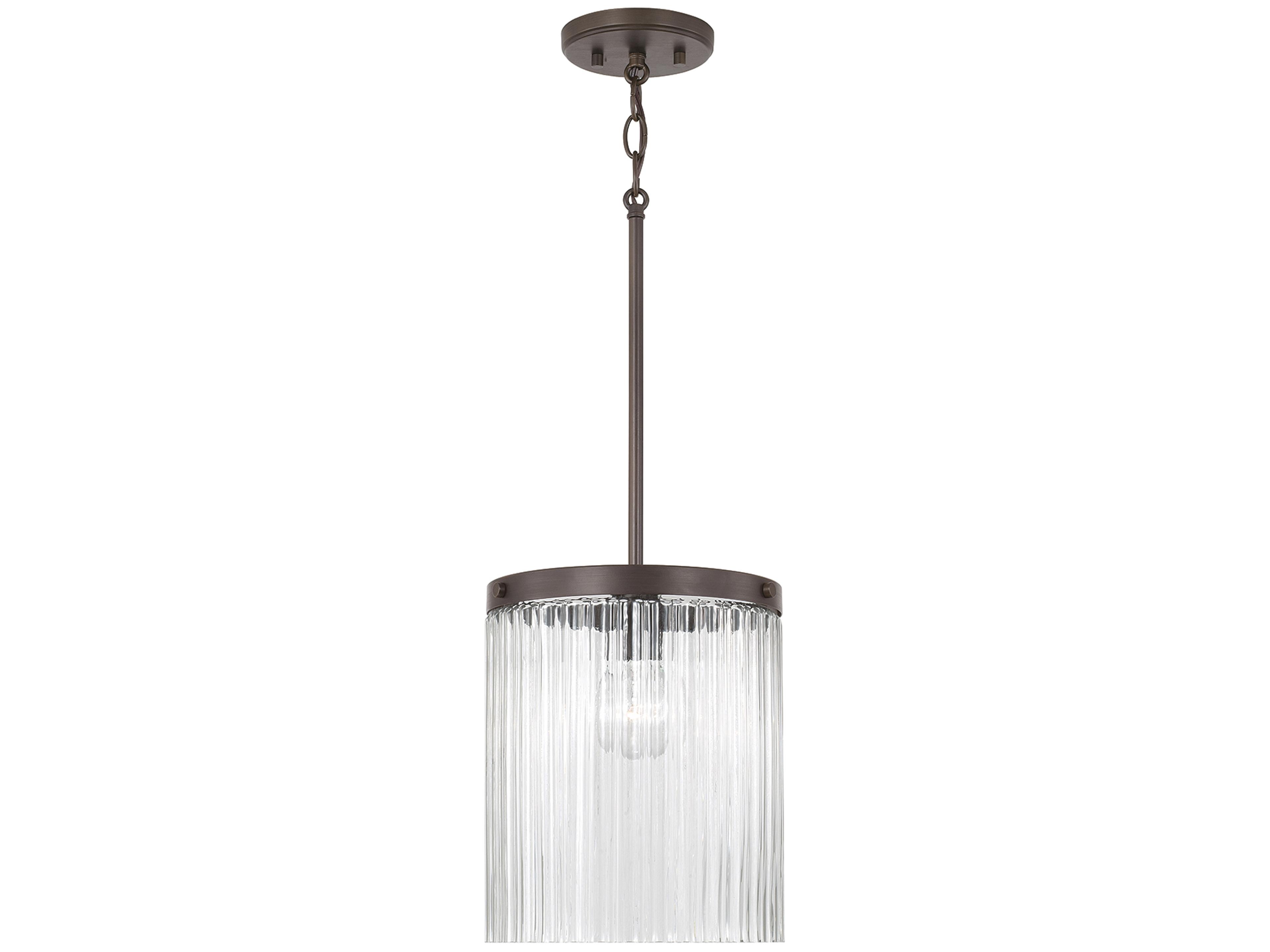 Capital Lighting Vaughn 1-Light Oil Rubbed Bronze Cylinder Mini Pendant