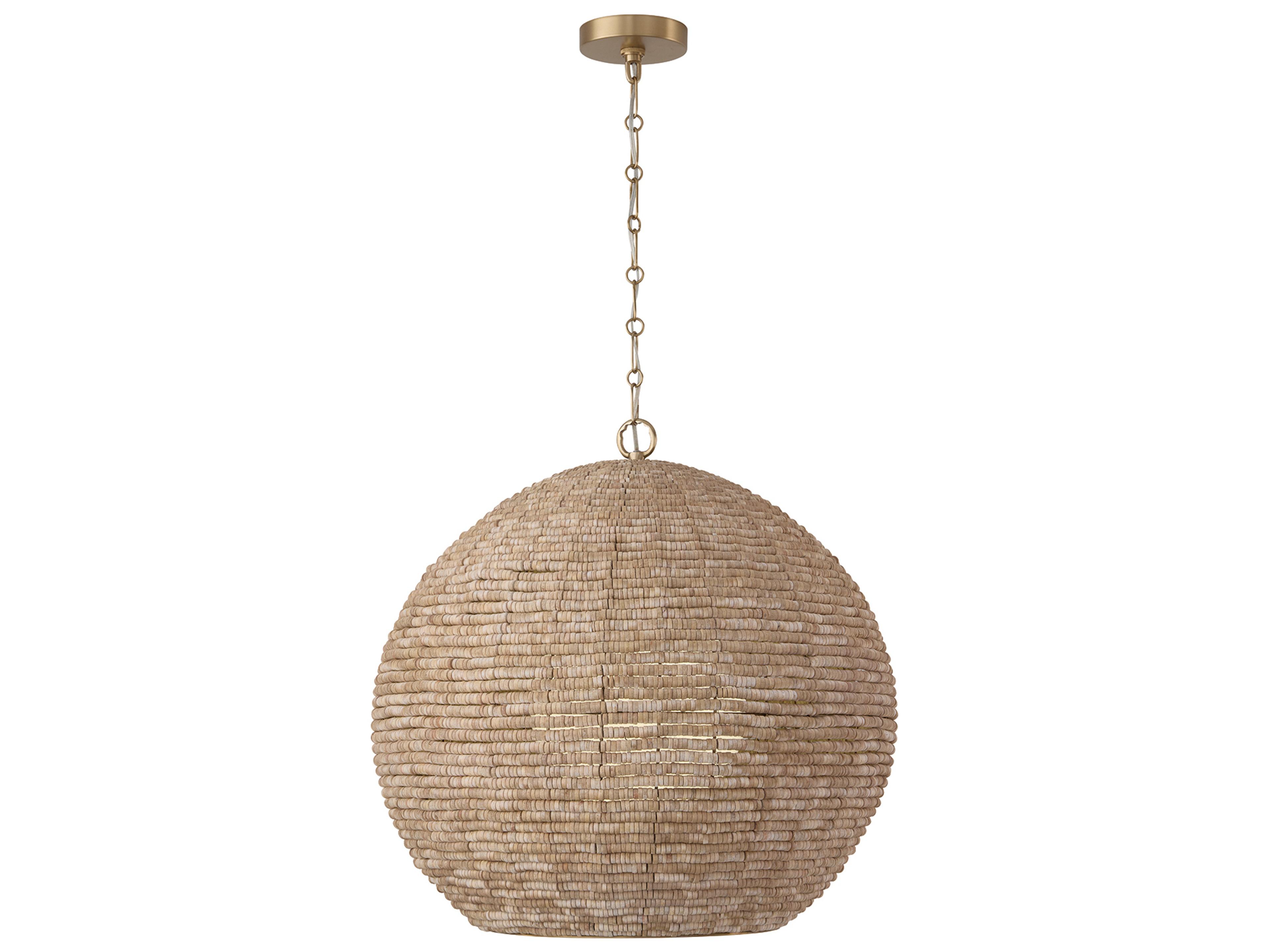 Capital Lighting Morada 1-light Light Fawn And Matte Brass Round Pendant