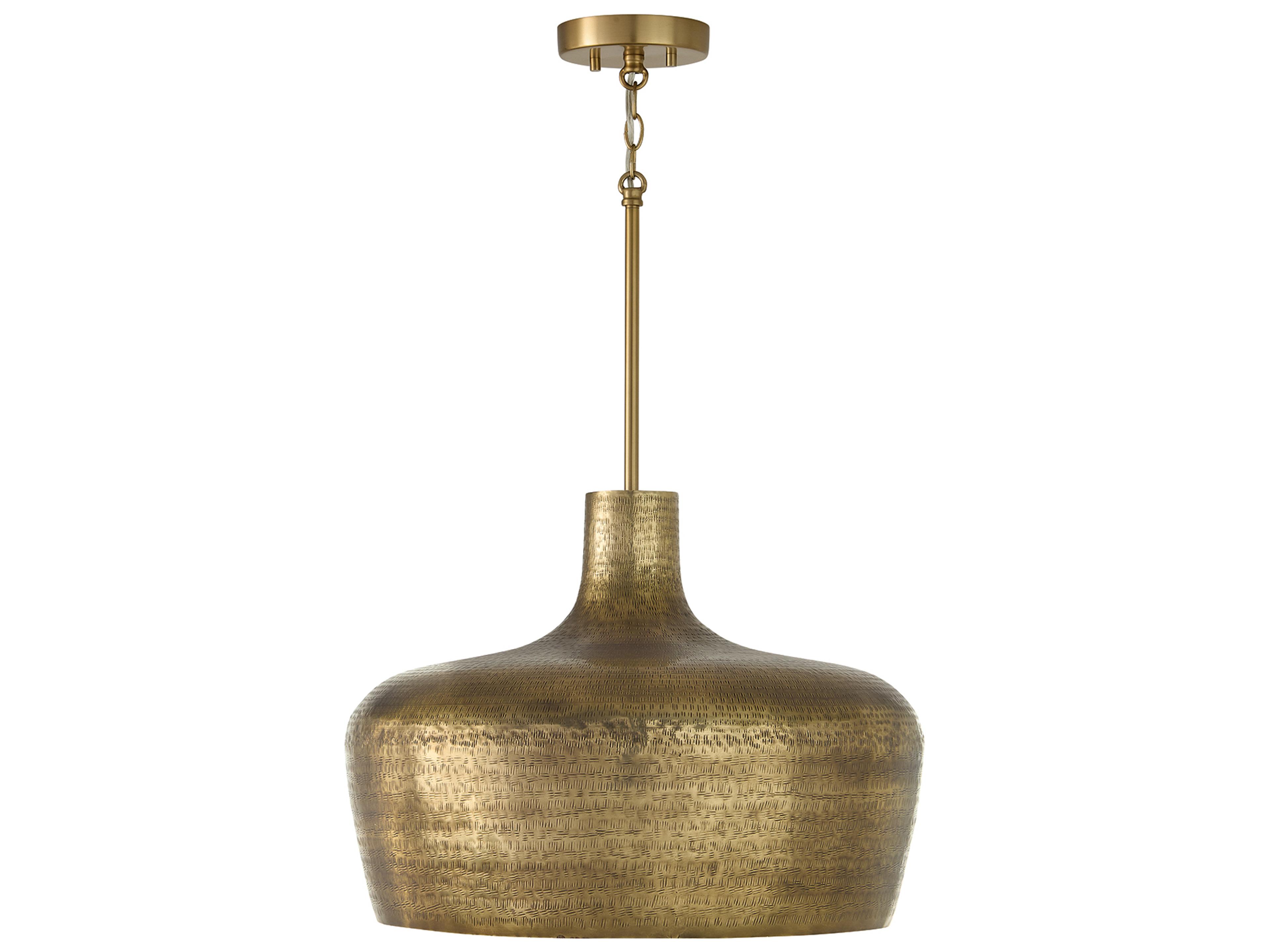 Capital Lighting Myriah 1-light Tibetan Hammered Brass Round Pendant
