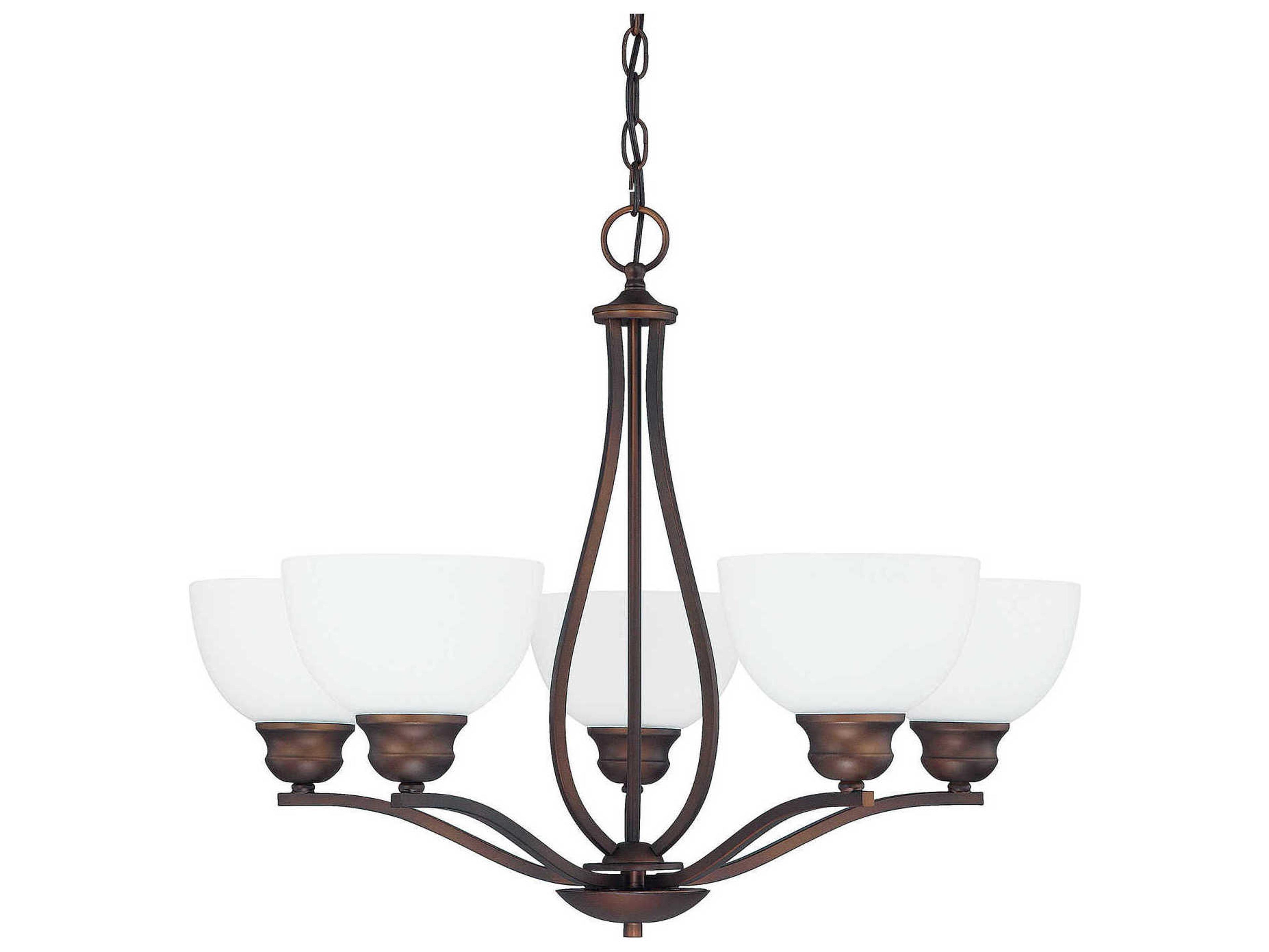 Capital Lighting Stanton 5-Light Burnished Bronze Glass Bell Chandelier