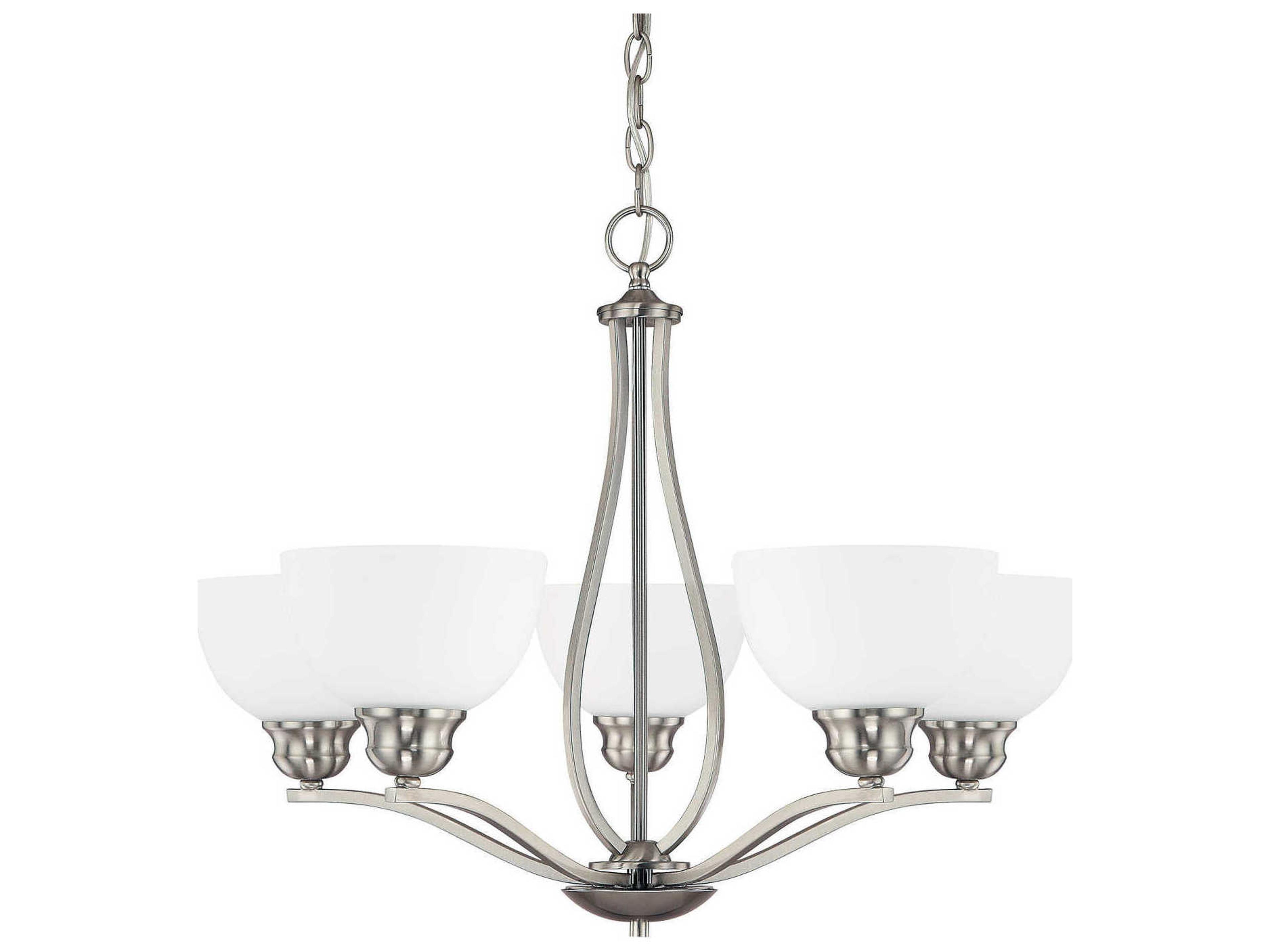 Capital Lighting Stanton 5-Light Brushed Nickel Glass Bowl Chandelier
