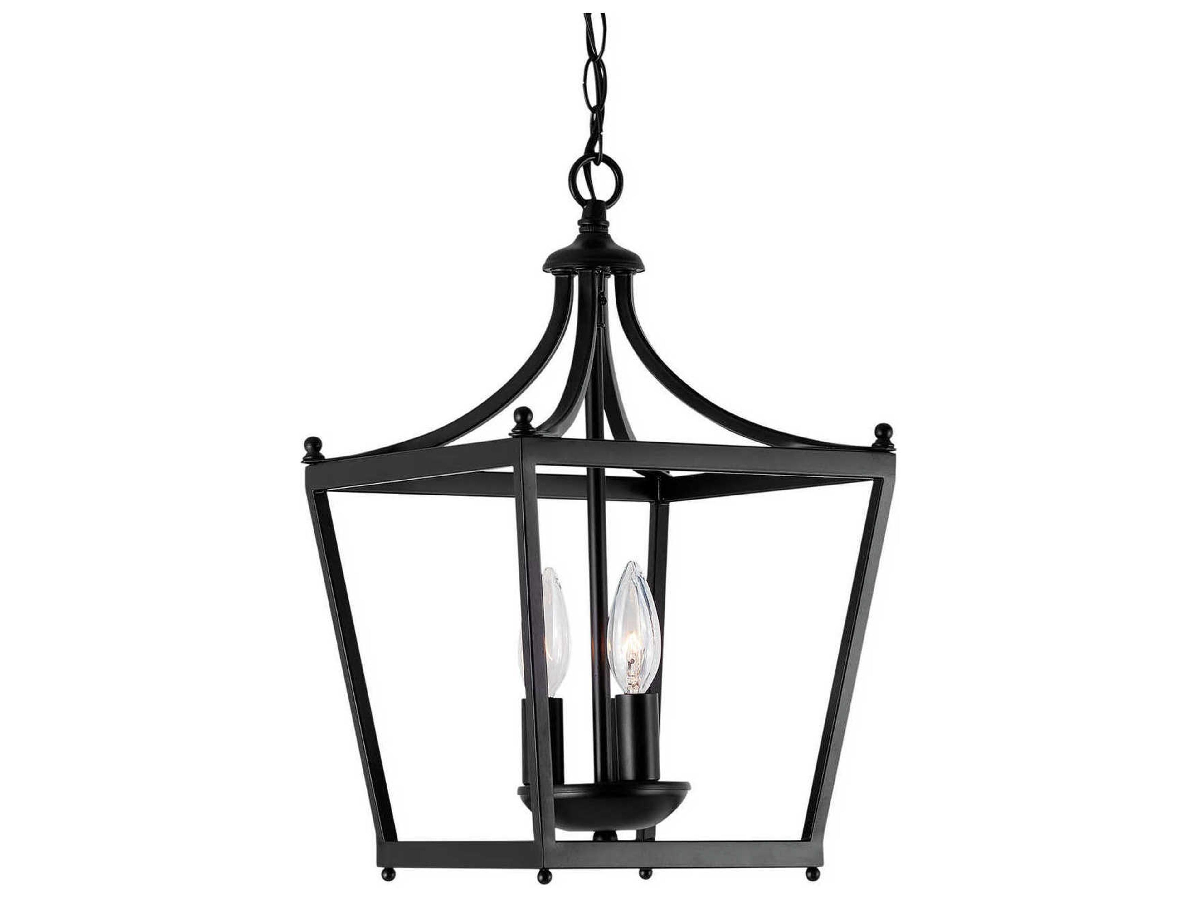 Capital Lighting Stanton 3-Light Matte Black Lantern Mini Pendant