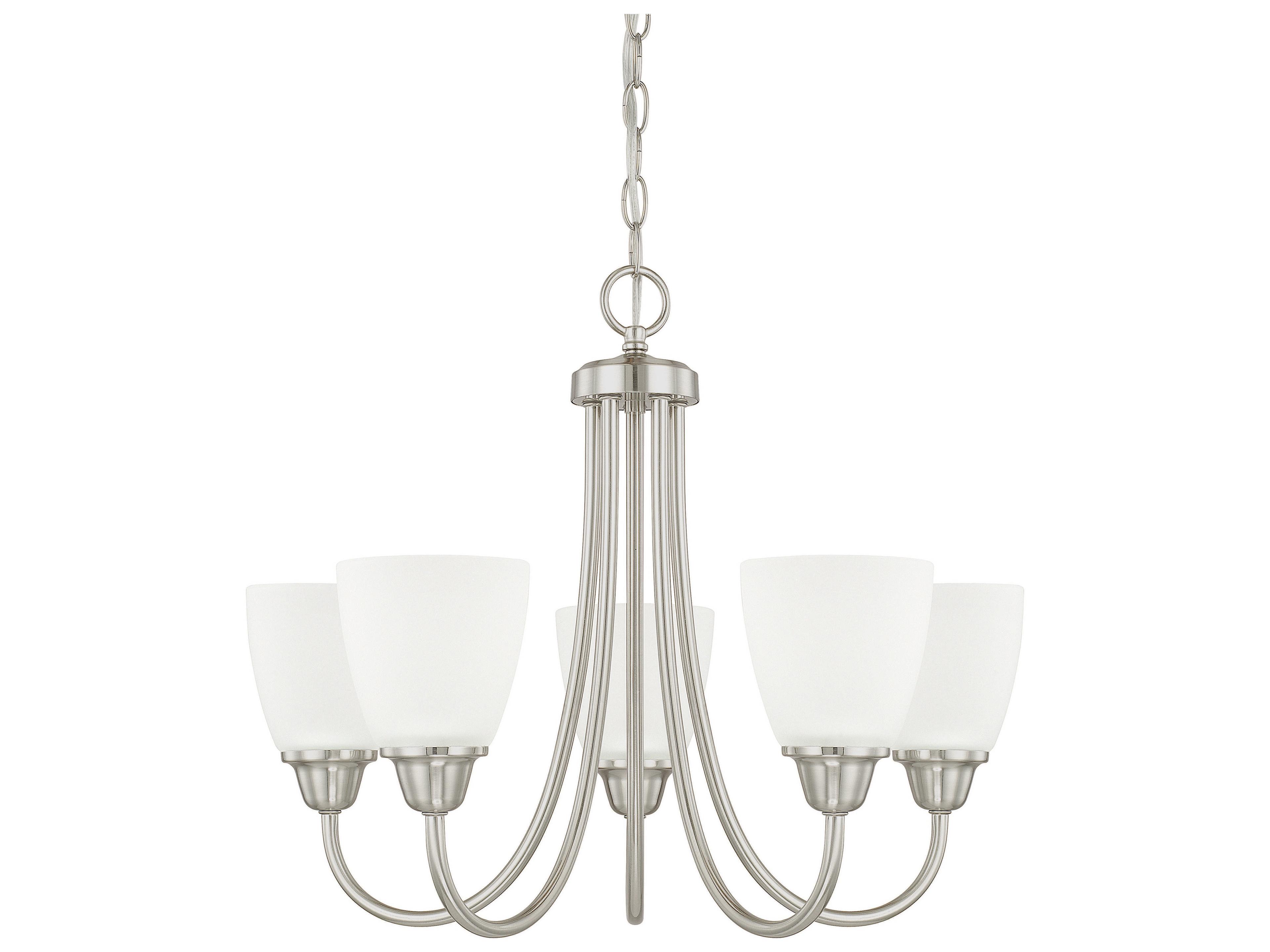 Capital Lighting Trenton 5-Light Brushed Nickel Glass Bell Chandelier