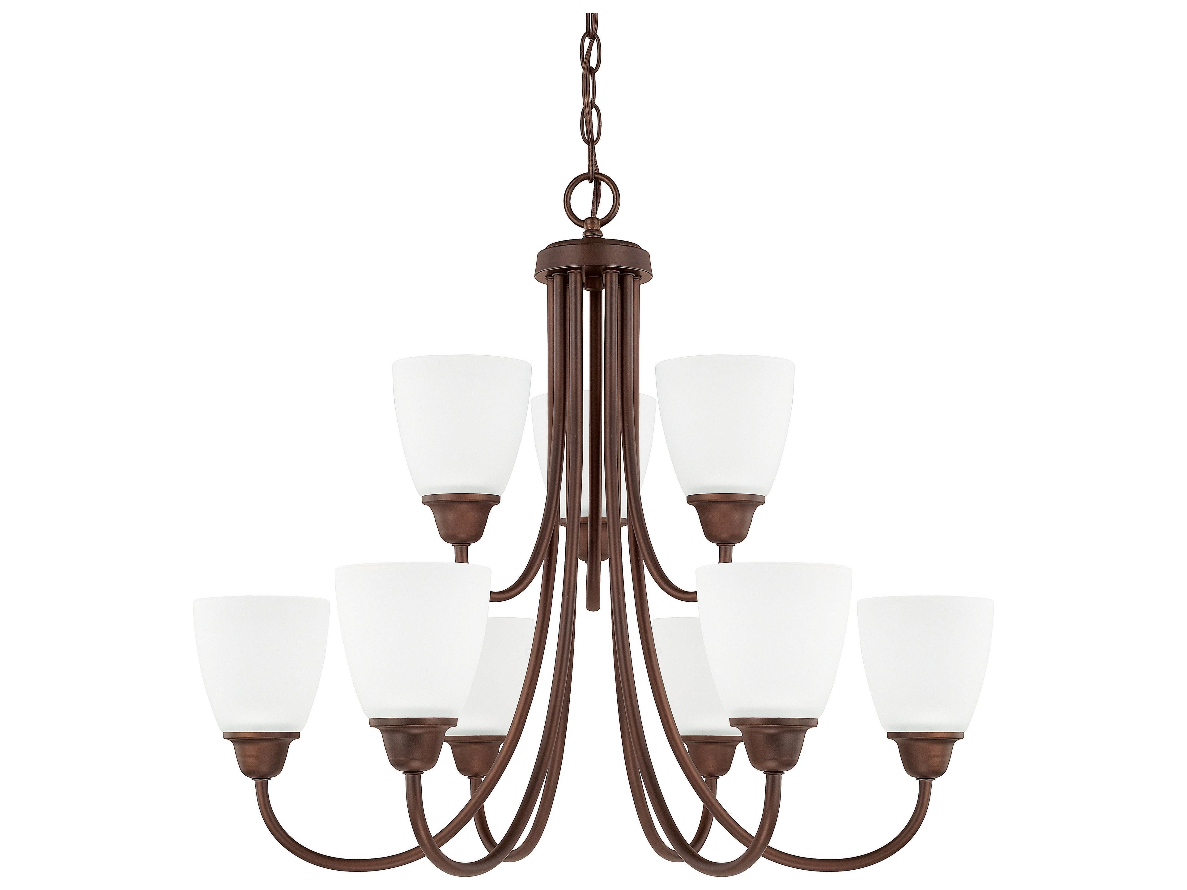 Capital Lighting Trenton 9-Light Bronze Glass Bell Chandelier