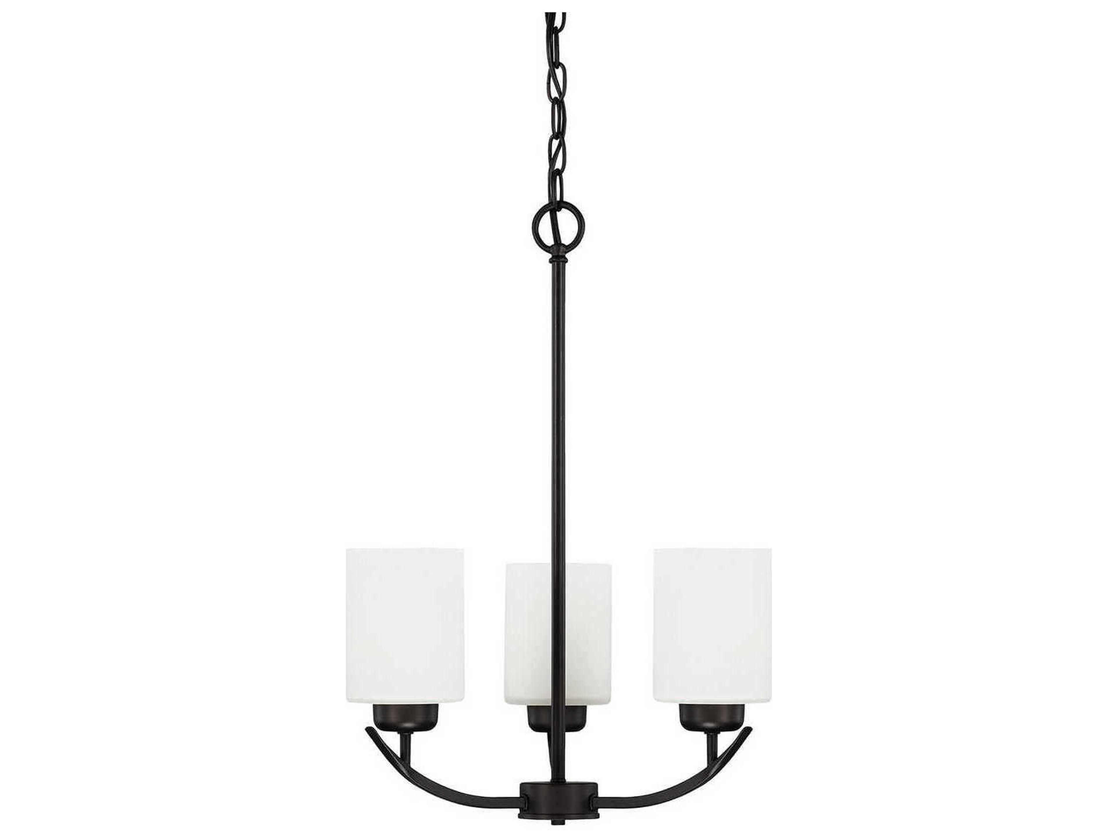 Capital Lighting Dixon 3-Light Matte Black Glass Chandelier