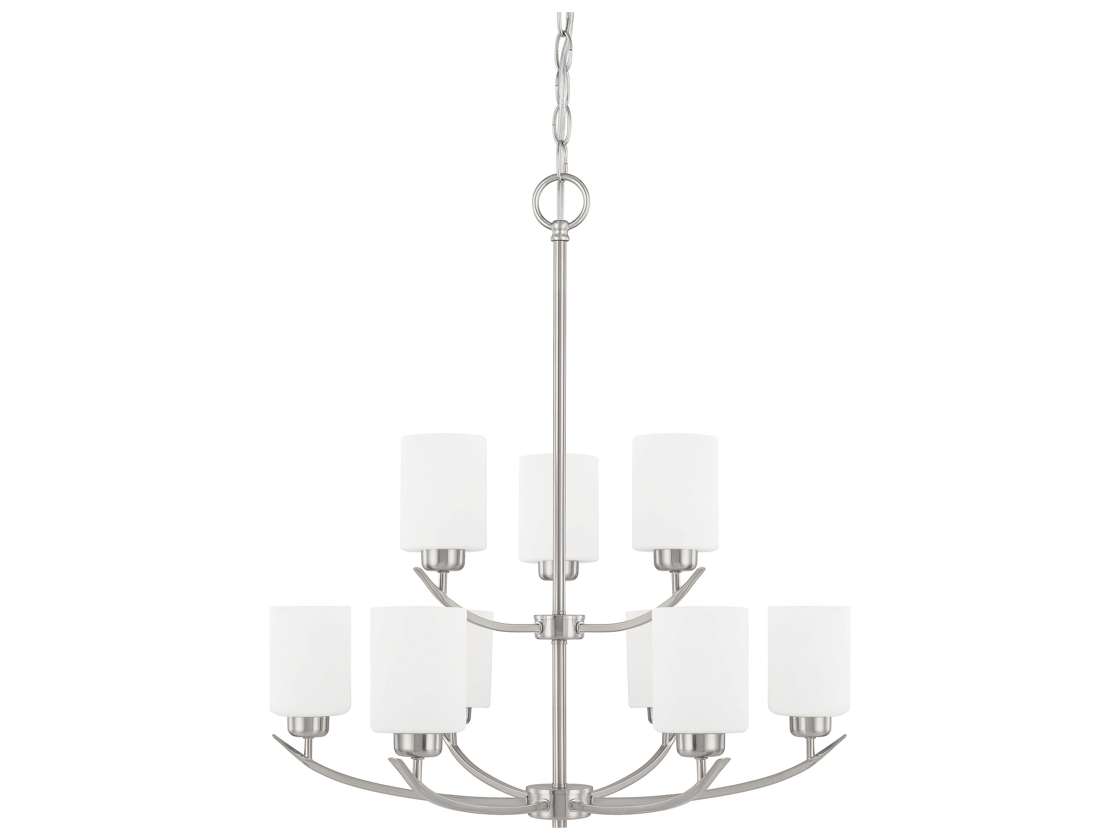 Capital Lighting Dixon 9-Light Brushed Nickel Glass Cylinder Chandelier