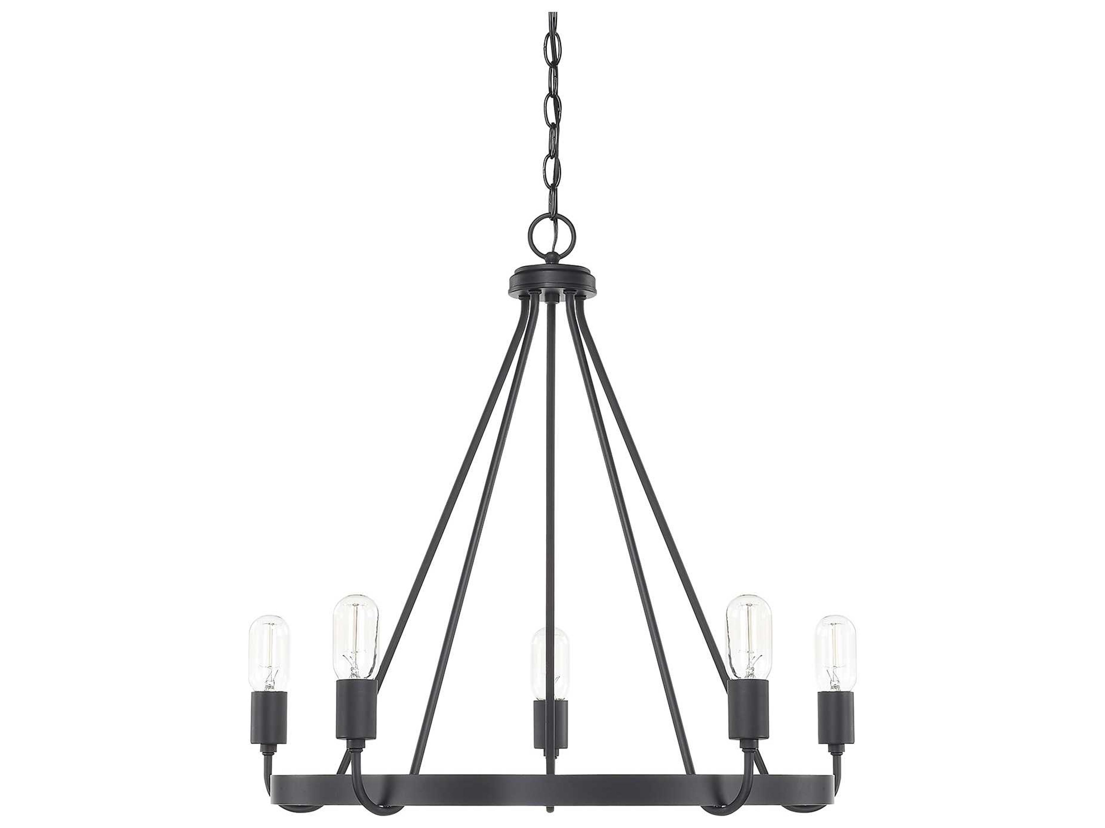 Capital Lighting Tanner 5-Light Matte Black Chandelier
