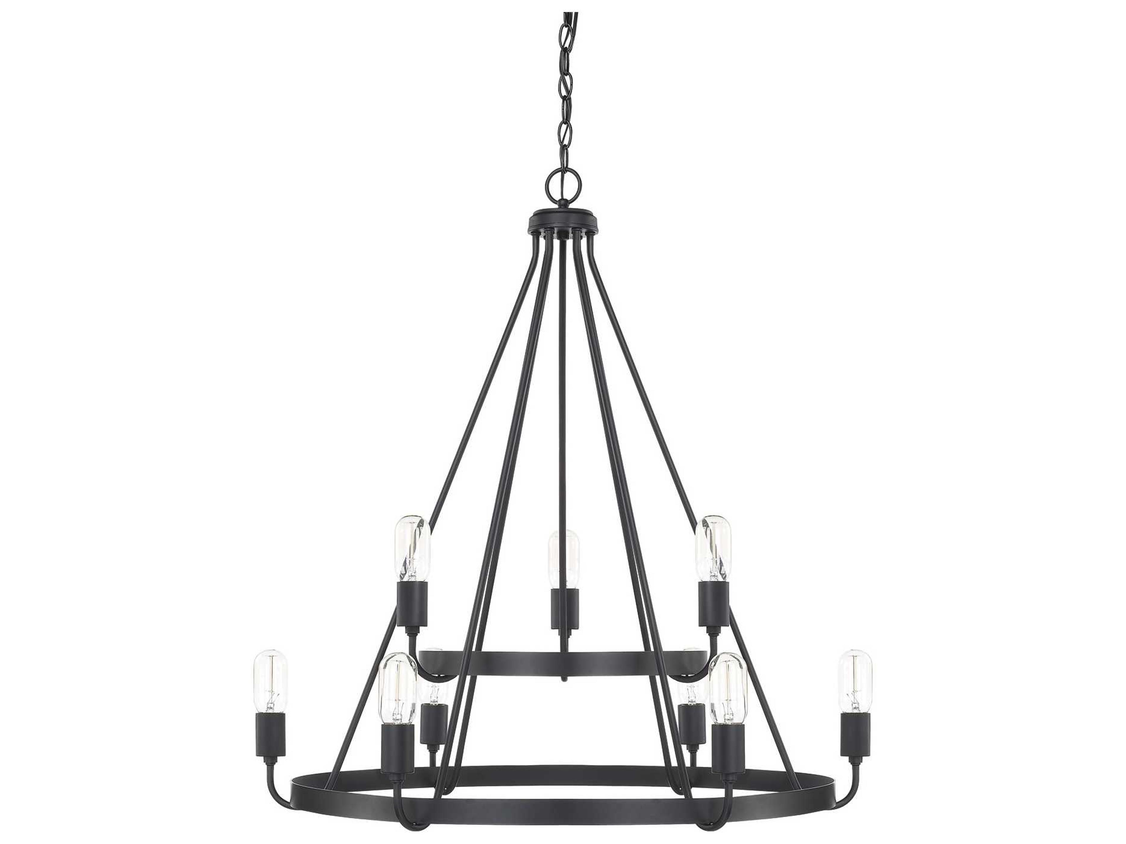 Capital Lighting Tanner 9-Light Matte Black Chandelier