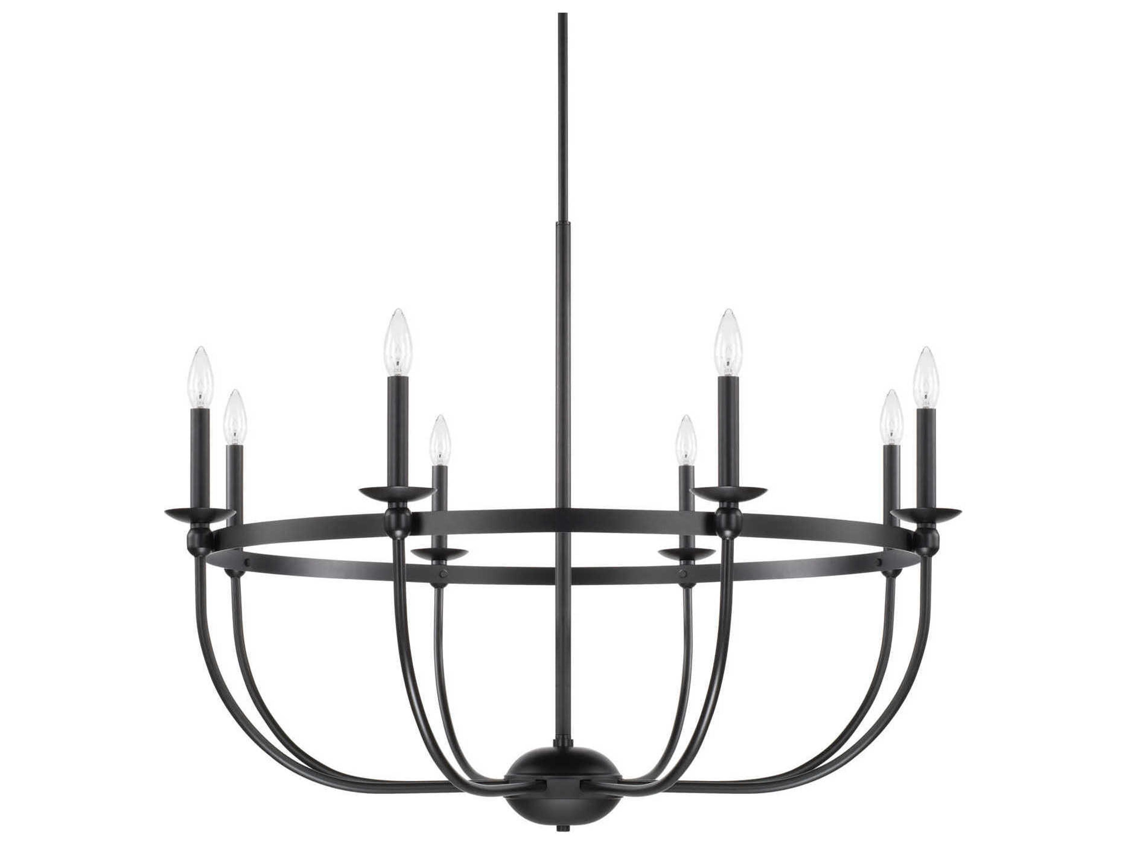 Capital Lighting Rylann 8-Light Matte Black Candelabra Chandelier