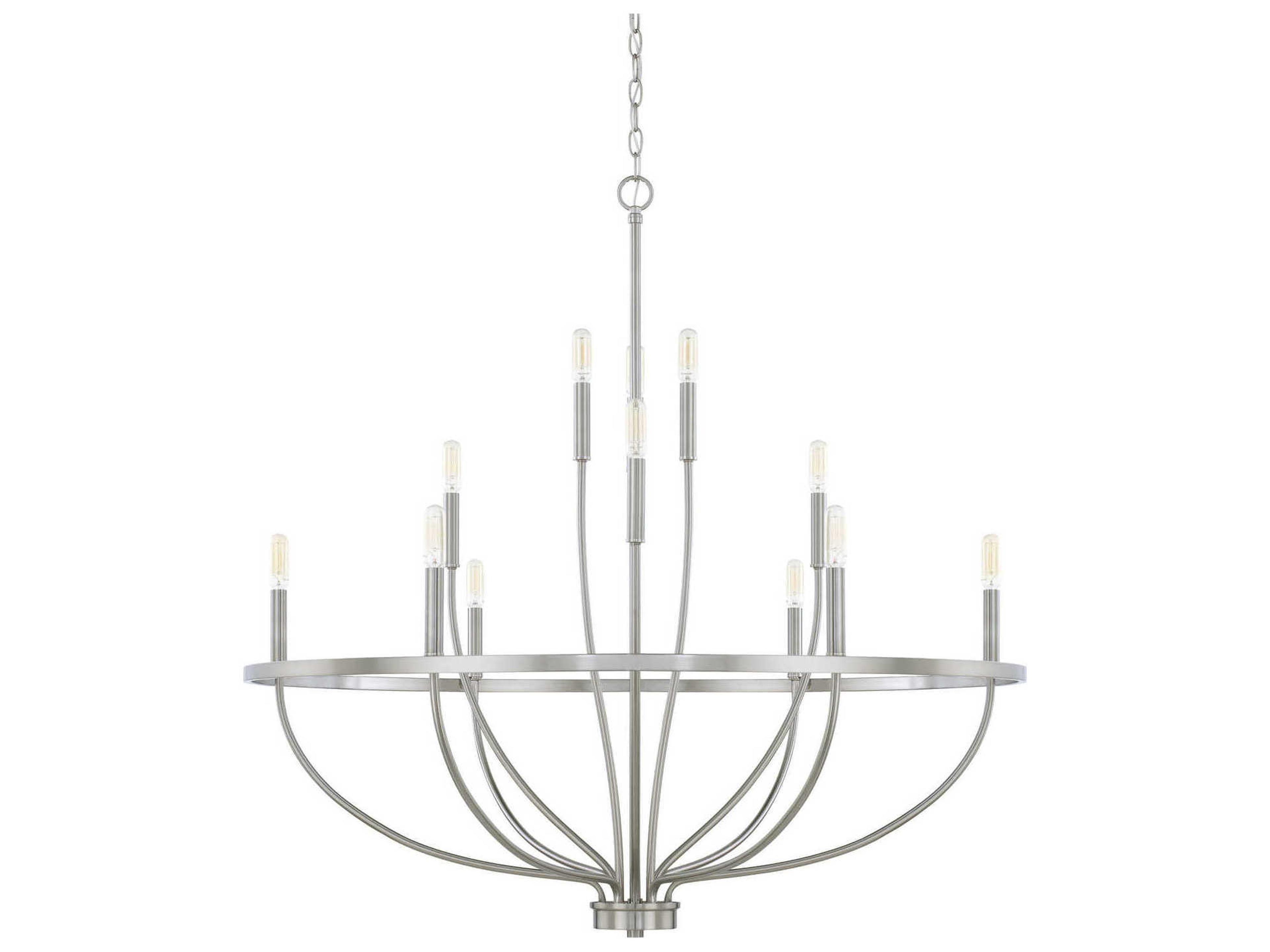 Capital Lighting Greyson 12-Light Brushed Nickel Candelabra Chandelier