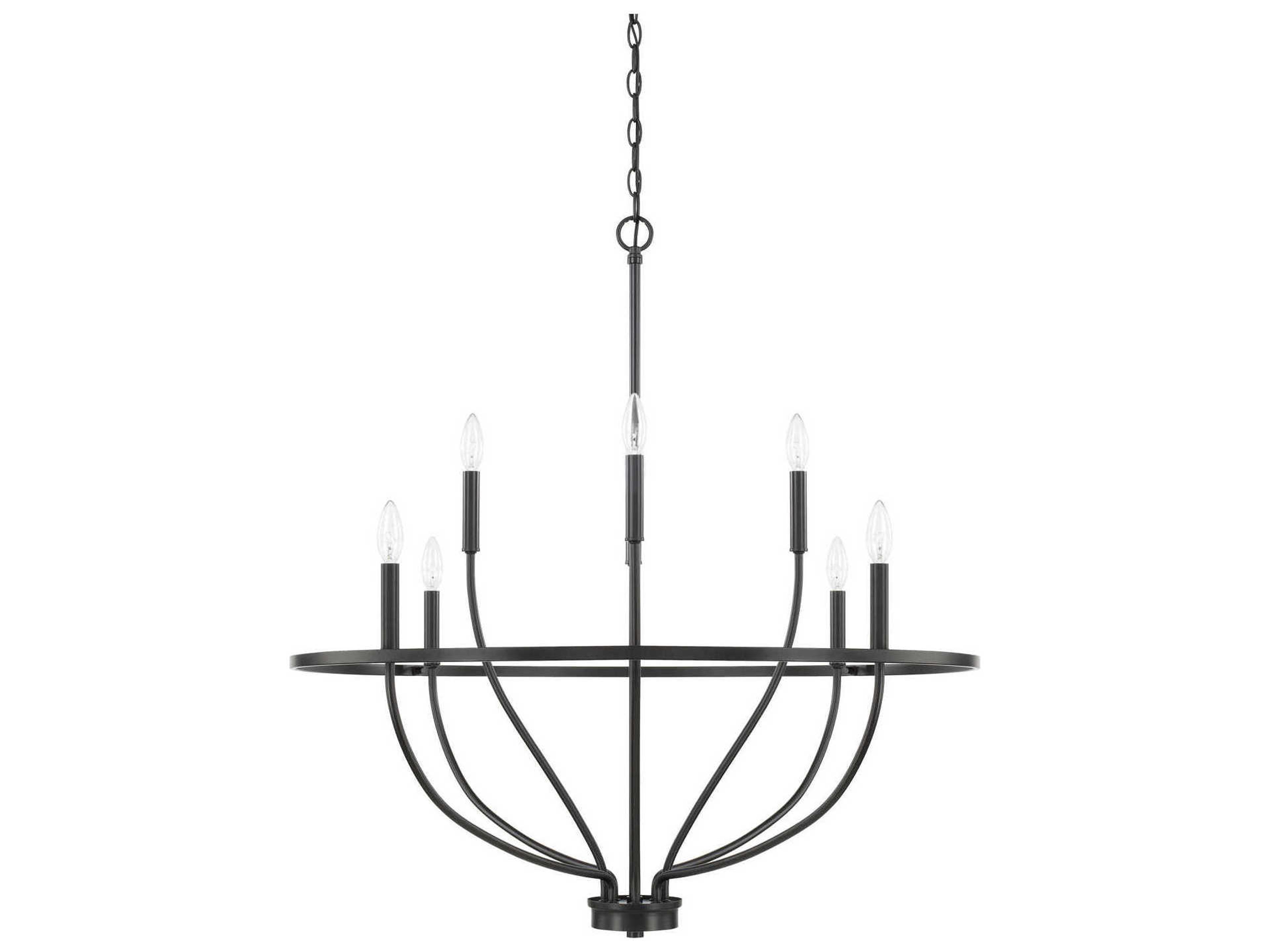 Capital Lighting Greyson 8-Light Matte Black Candelabra Chandelier