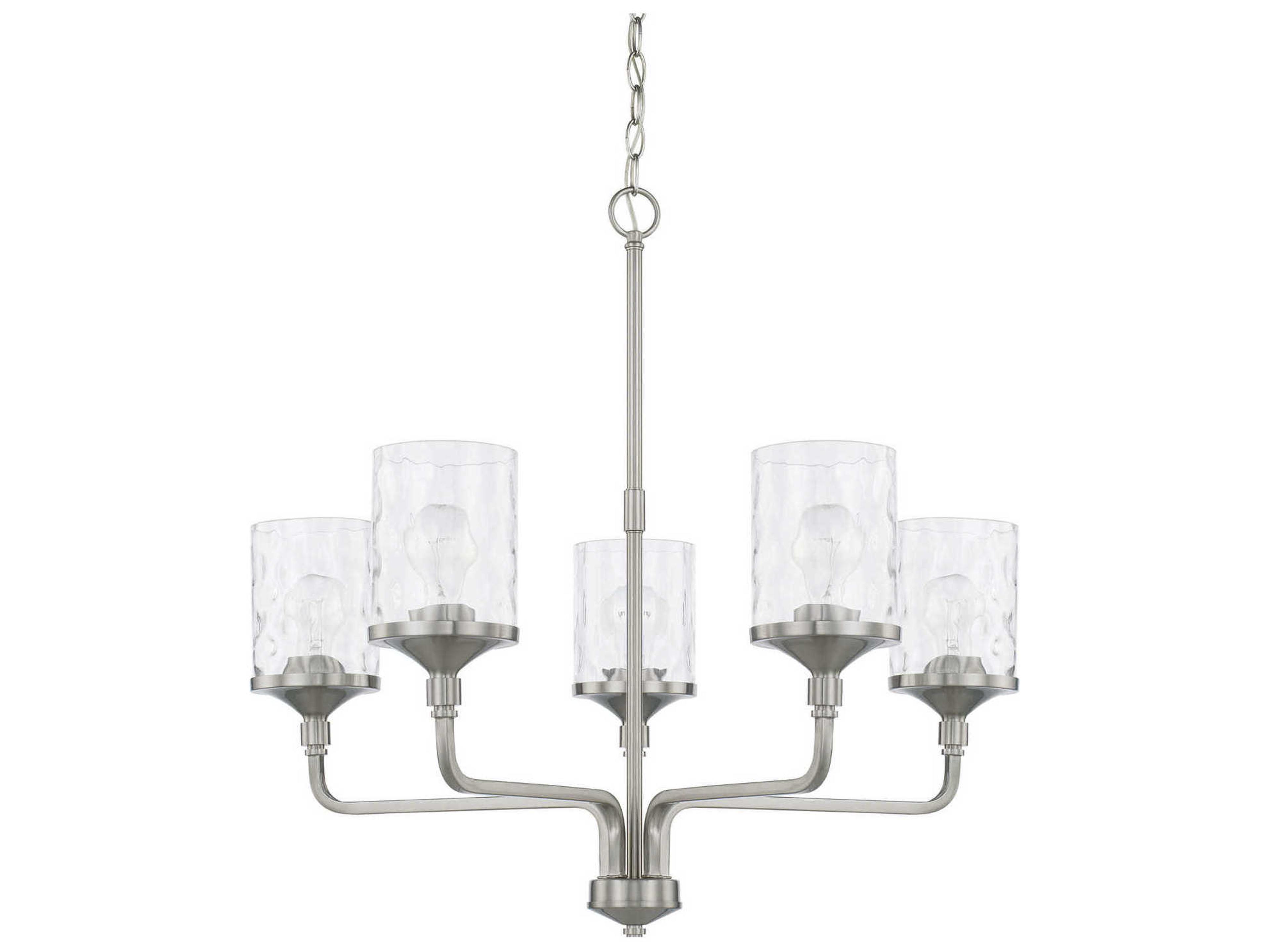 Capital Lighting Colton 5-Light Brushed Nickel Glass Cylinder Chandelier
