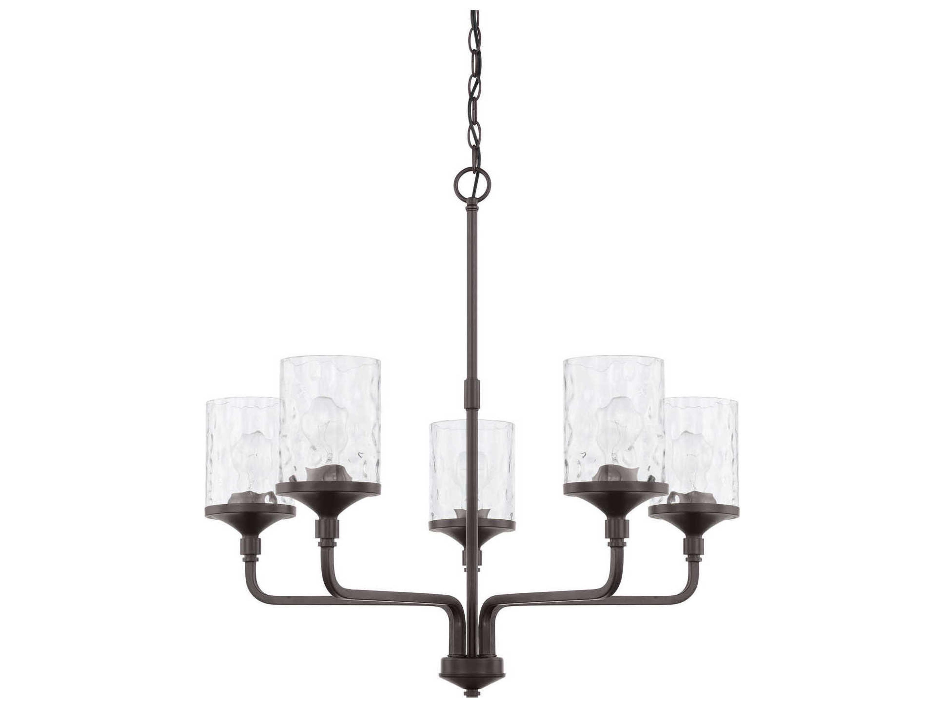 Capital Lighting Colton 5-Light Bronze Glass Cylinder Chandelier