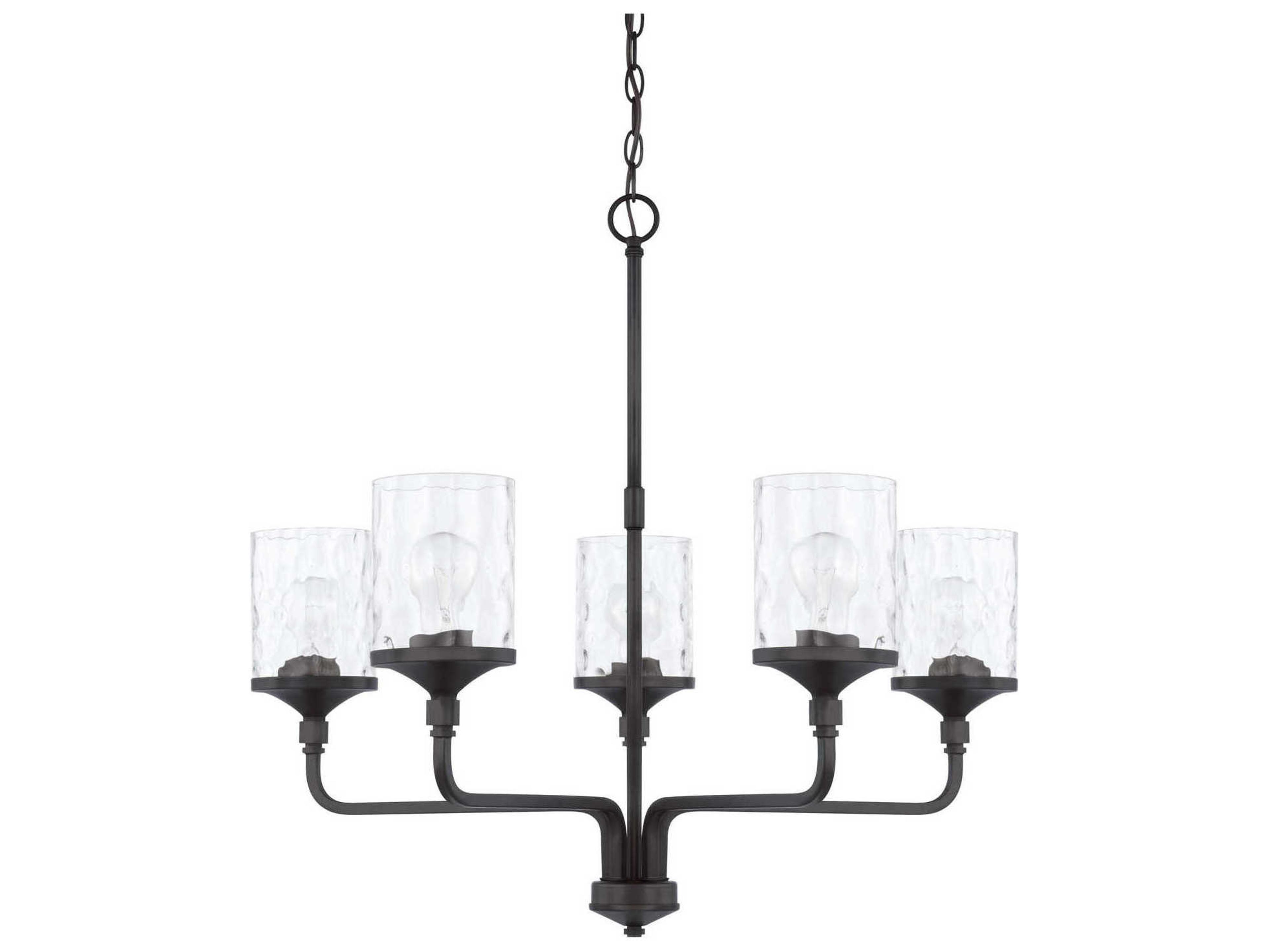 Capital Lighting Colton 5-Light Matte Black Glass Cylinder Chandelier