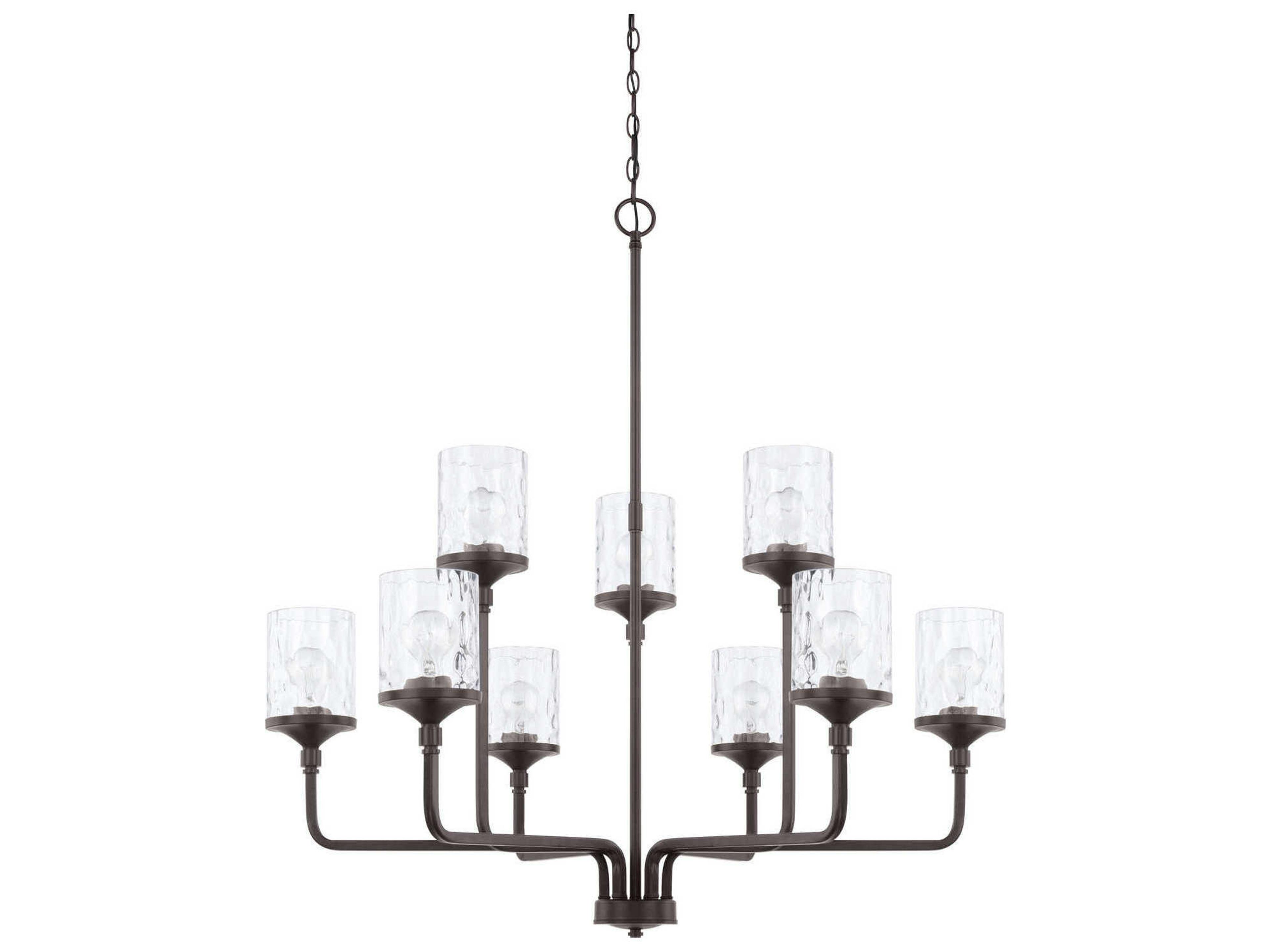 Capital Lighting Colton 9-Light Bronze Glass Cylinder Chandelier