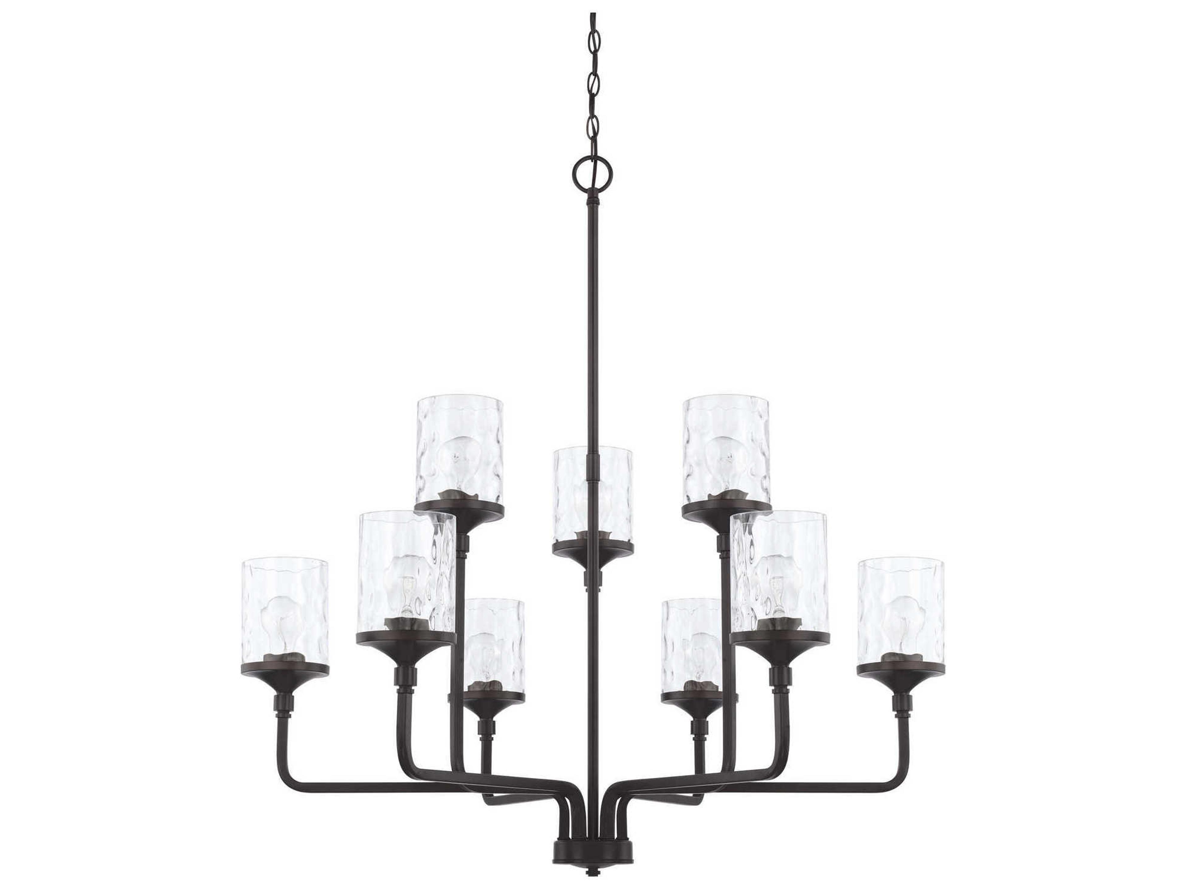 Capital Lighting Colton 9-Light Matte Black Glass Cylinder Chandelier