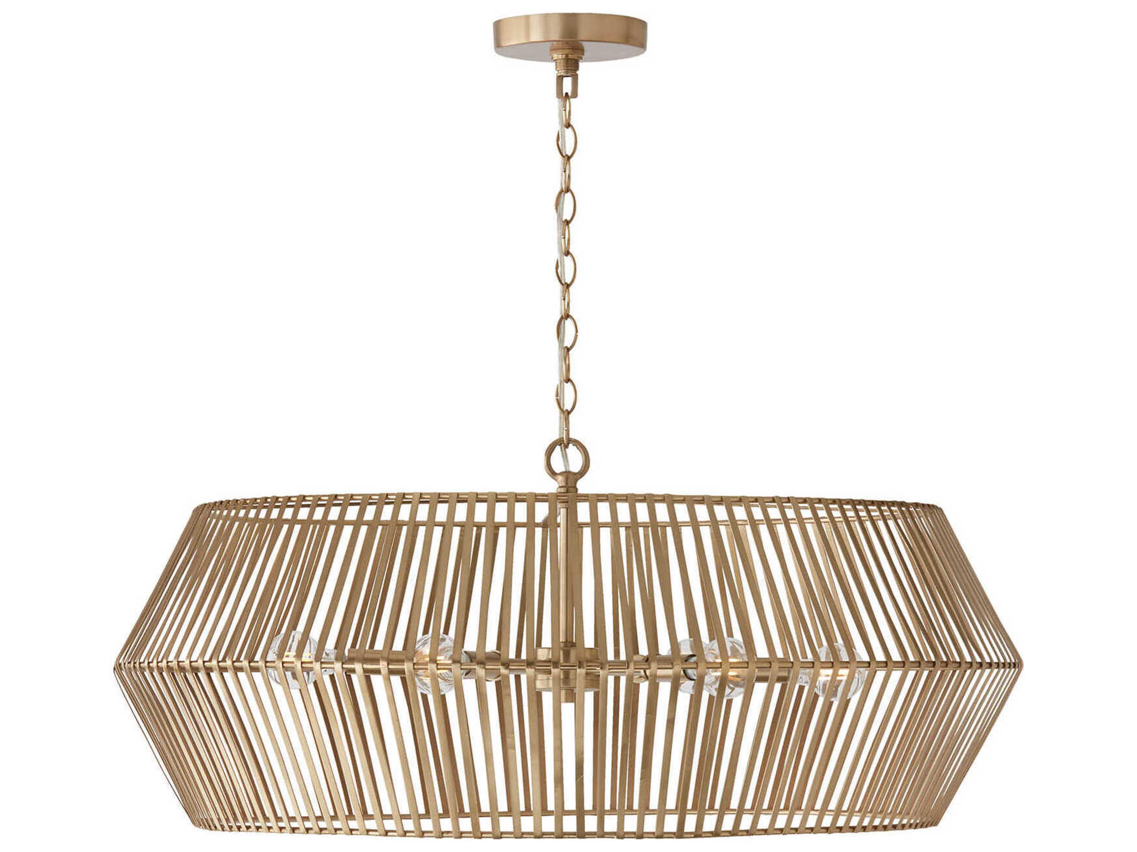 Capital Lighting Kaiya 6-Light Matte Brass Drum Chandelier