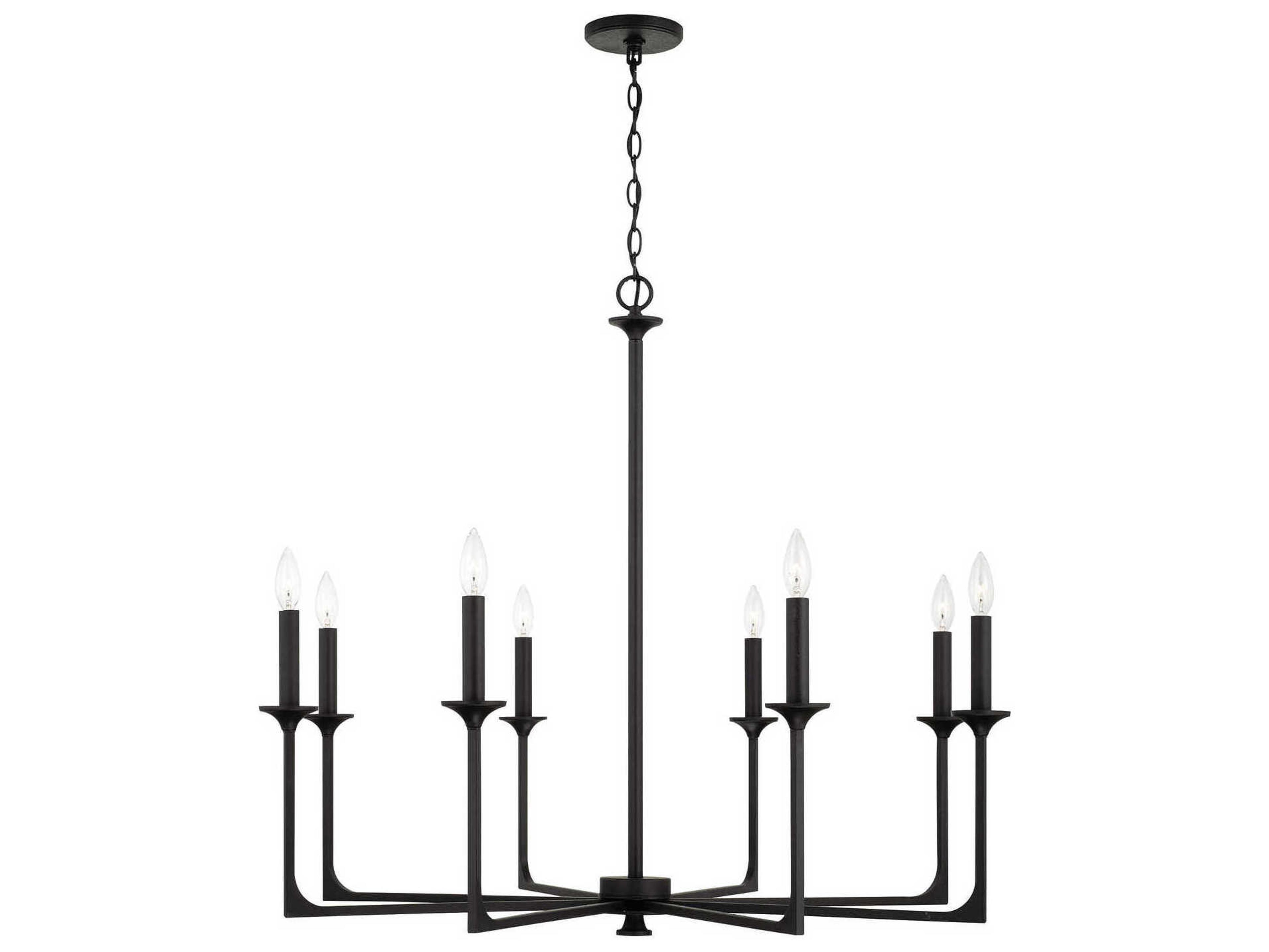 Capital Lighting Clint 8-Light Black Iron Candelabra Chandelier