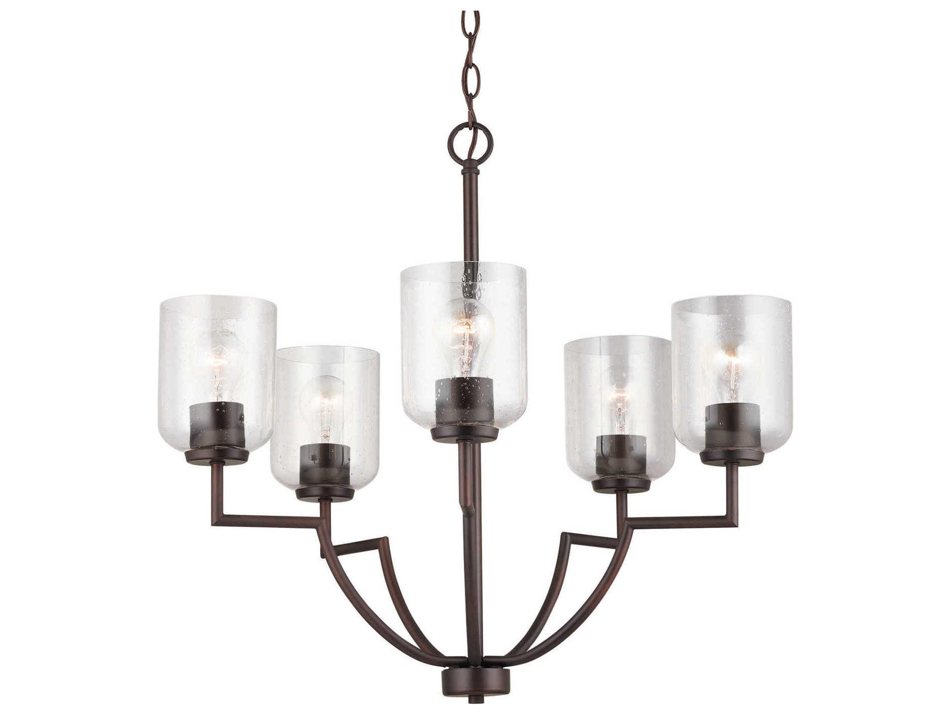 Capital Lighting Carter 5-Light Bronze Glass Bell Chandelier