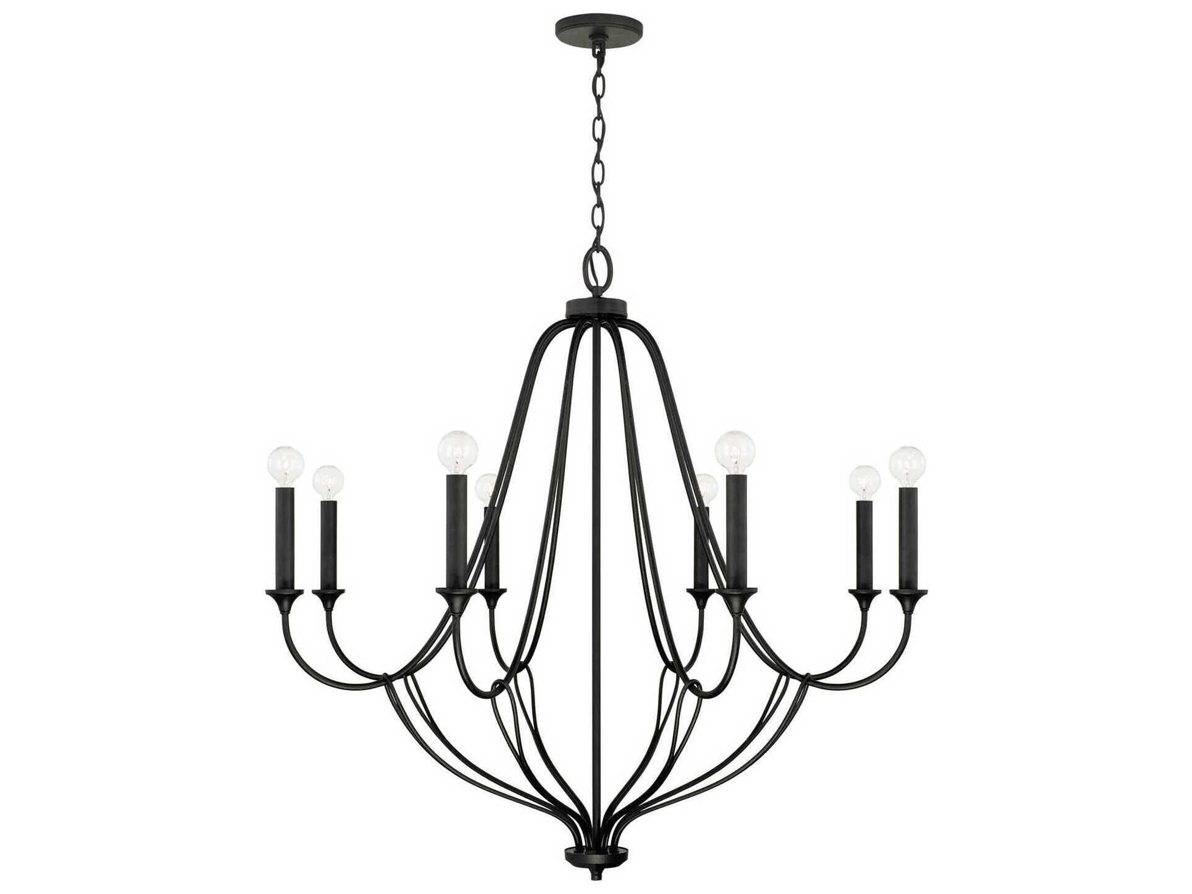 Capital Lighting Bentley 8-Light Black Iron Candelabra Chandelier