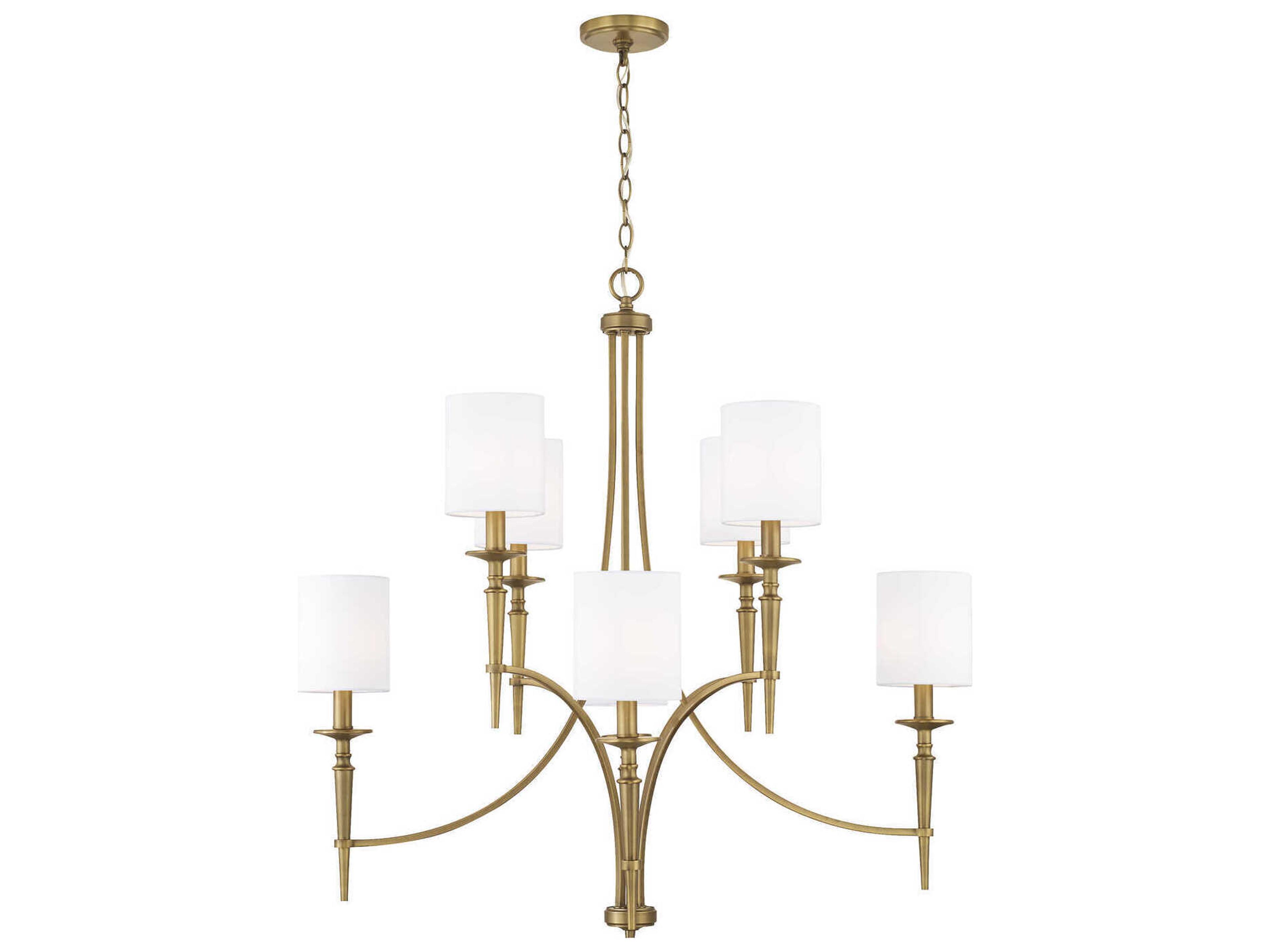 Capital Lighting Abbie 8-Light Aged Brass Candelabra Cylinder Chandelier