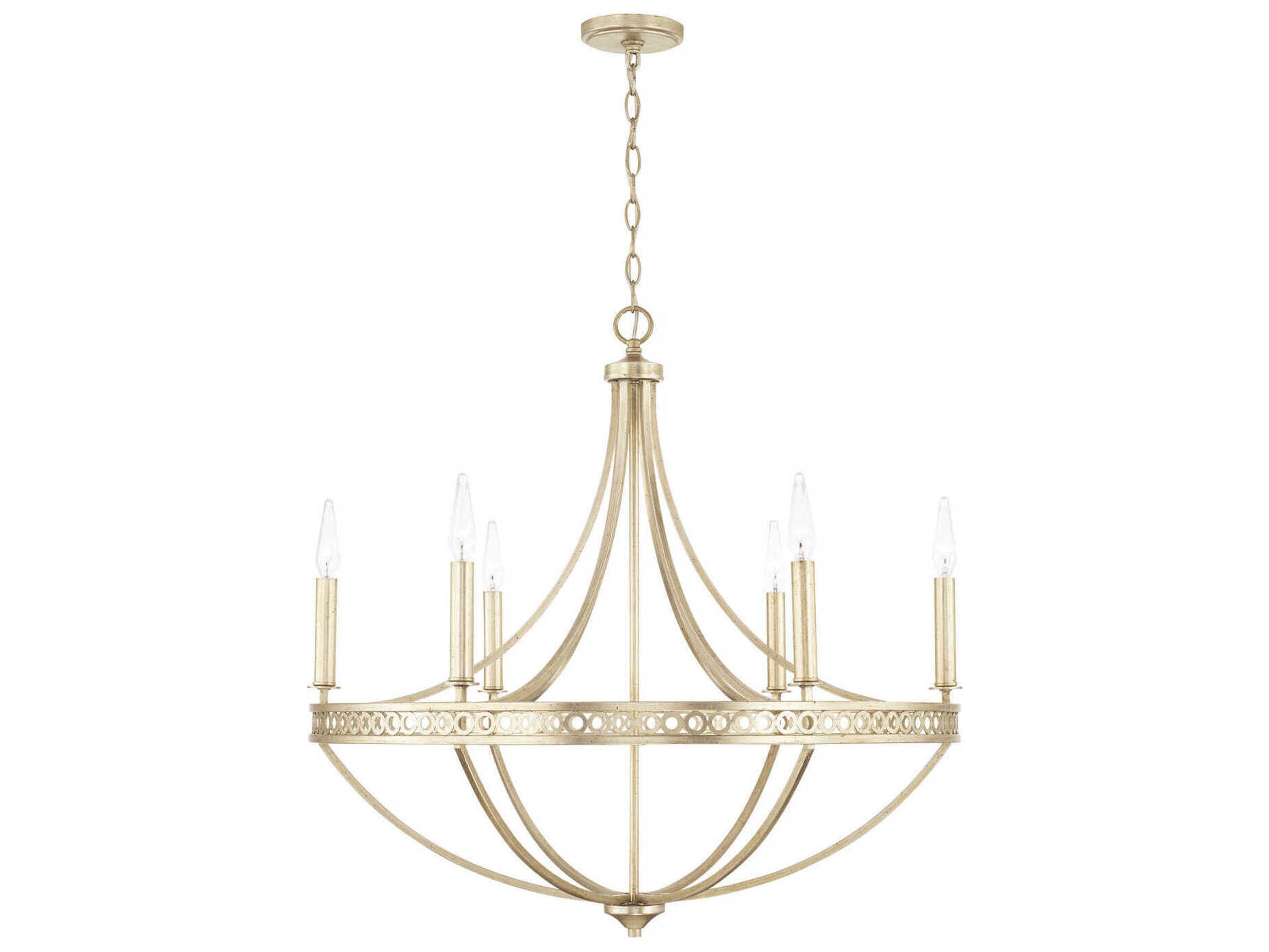 Capital Lighting Isabella 6-Light Winter Gold Candelabra Chandelier