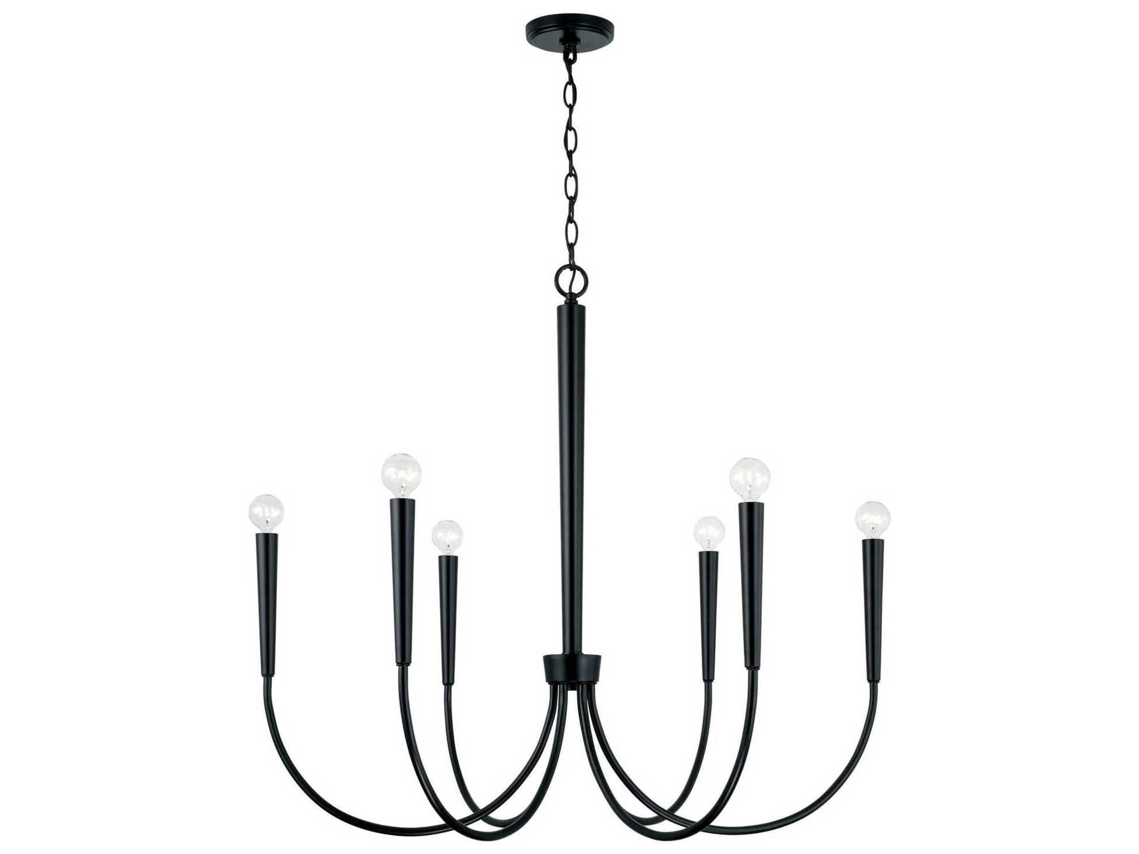 Capital Lighting Holden 6-Light Matte Black Chandelier