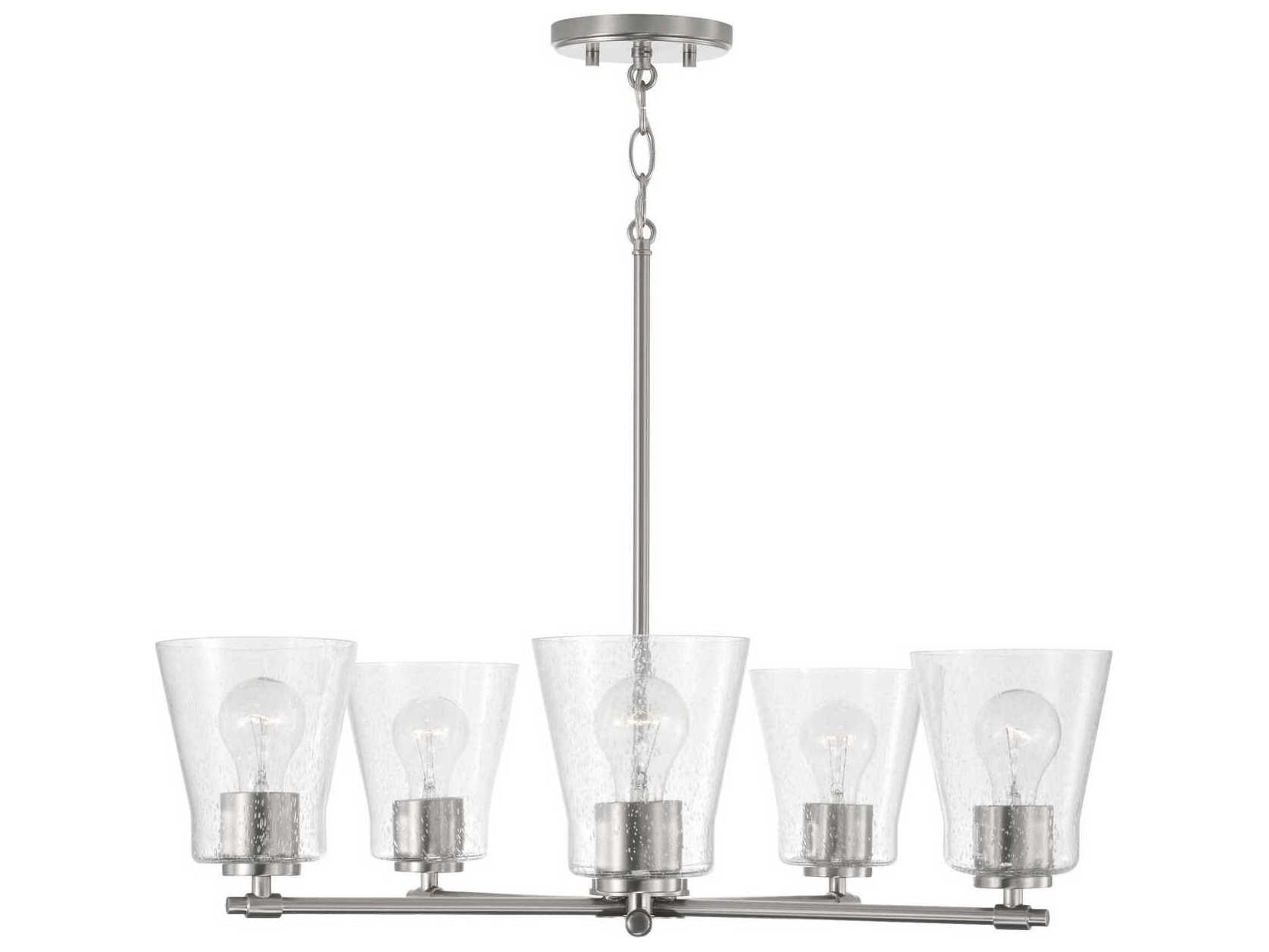 Capital Lighting Baker 5-Light Brushed Nickel Glass Chandelier