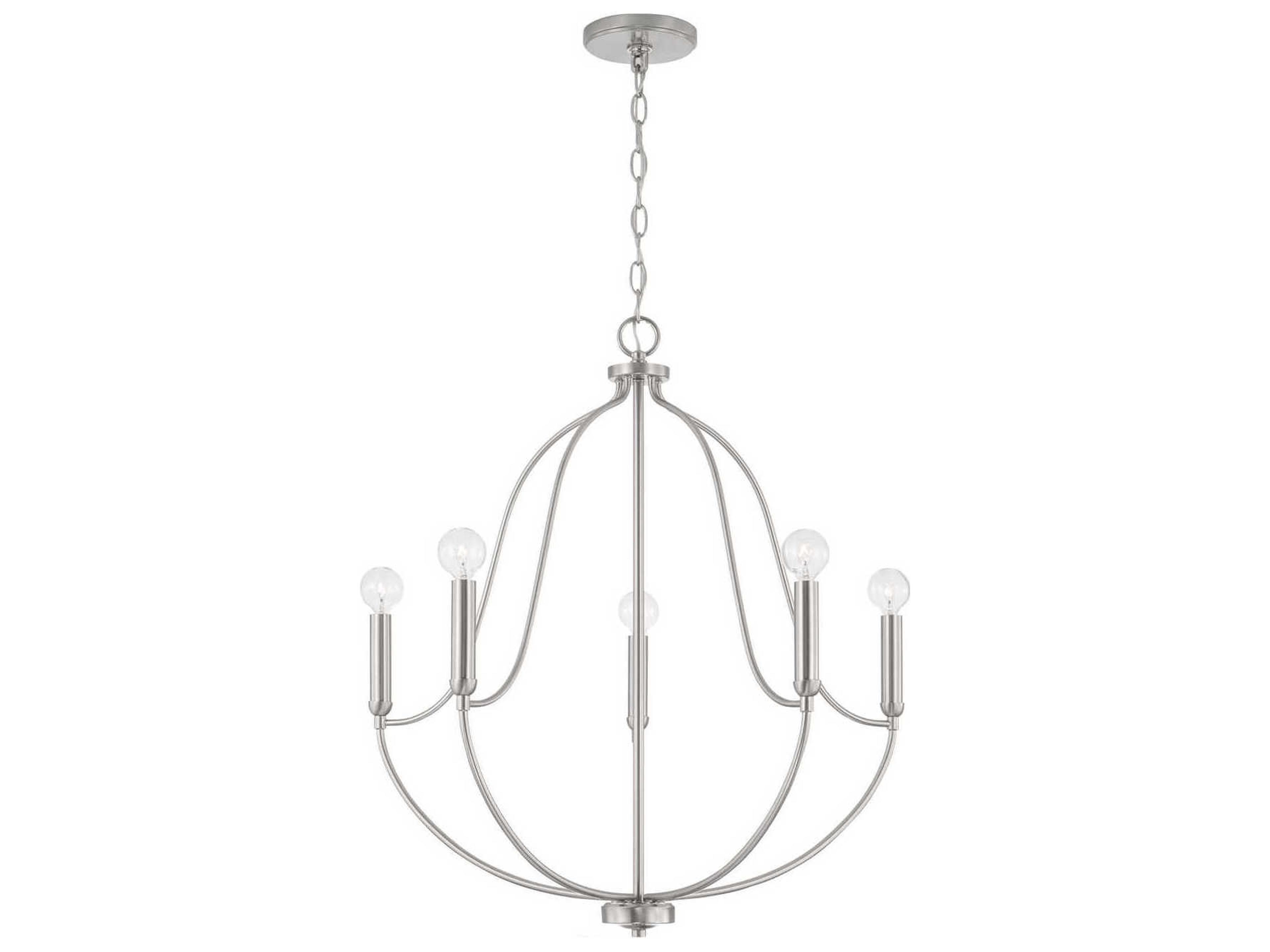 Capital Lighting Madison 5-Light Brushed Nickel Candelabra Chandelier