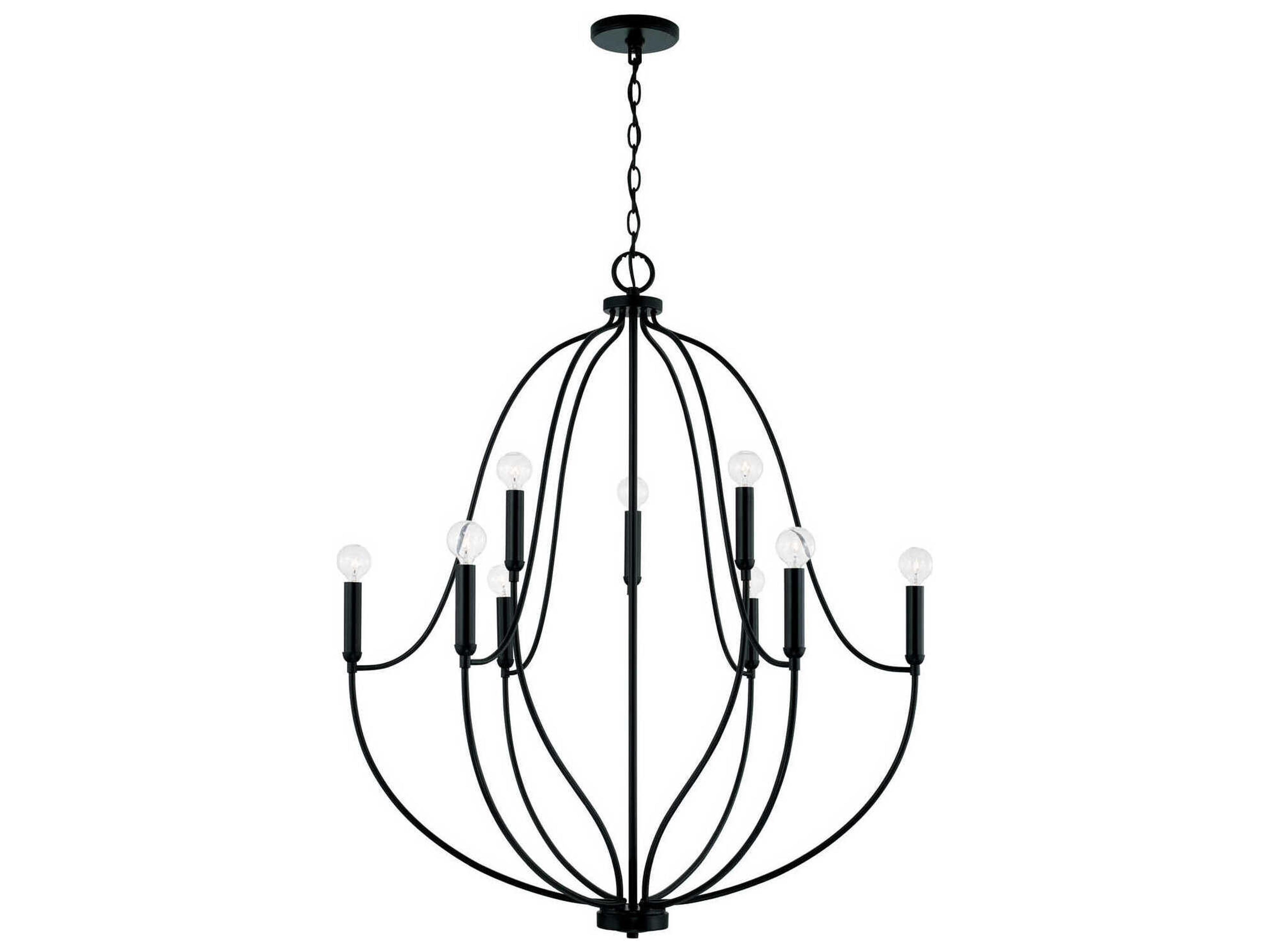 Capital Lighting Madison 9-Light Matte Black Candelabra Chandelier