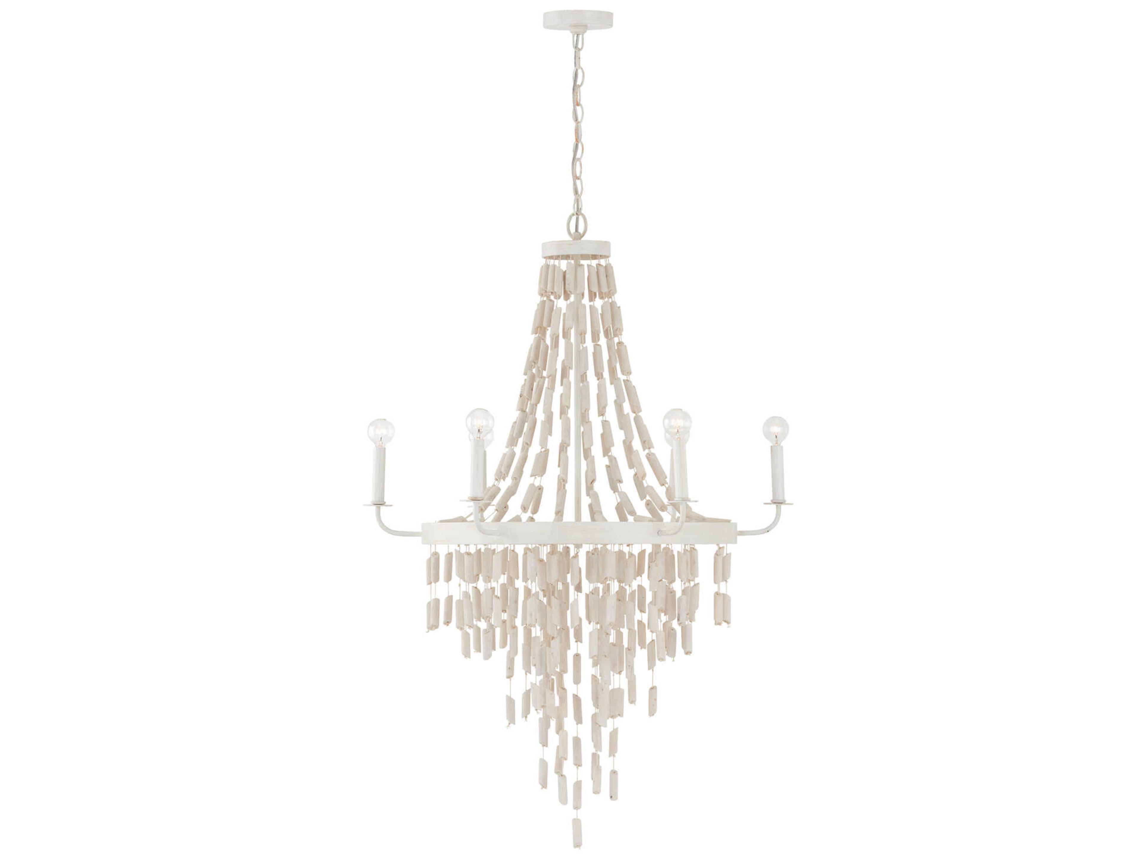 Capital Lighting Carissa 6-Light Organic White Candelabra Chandelier