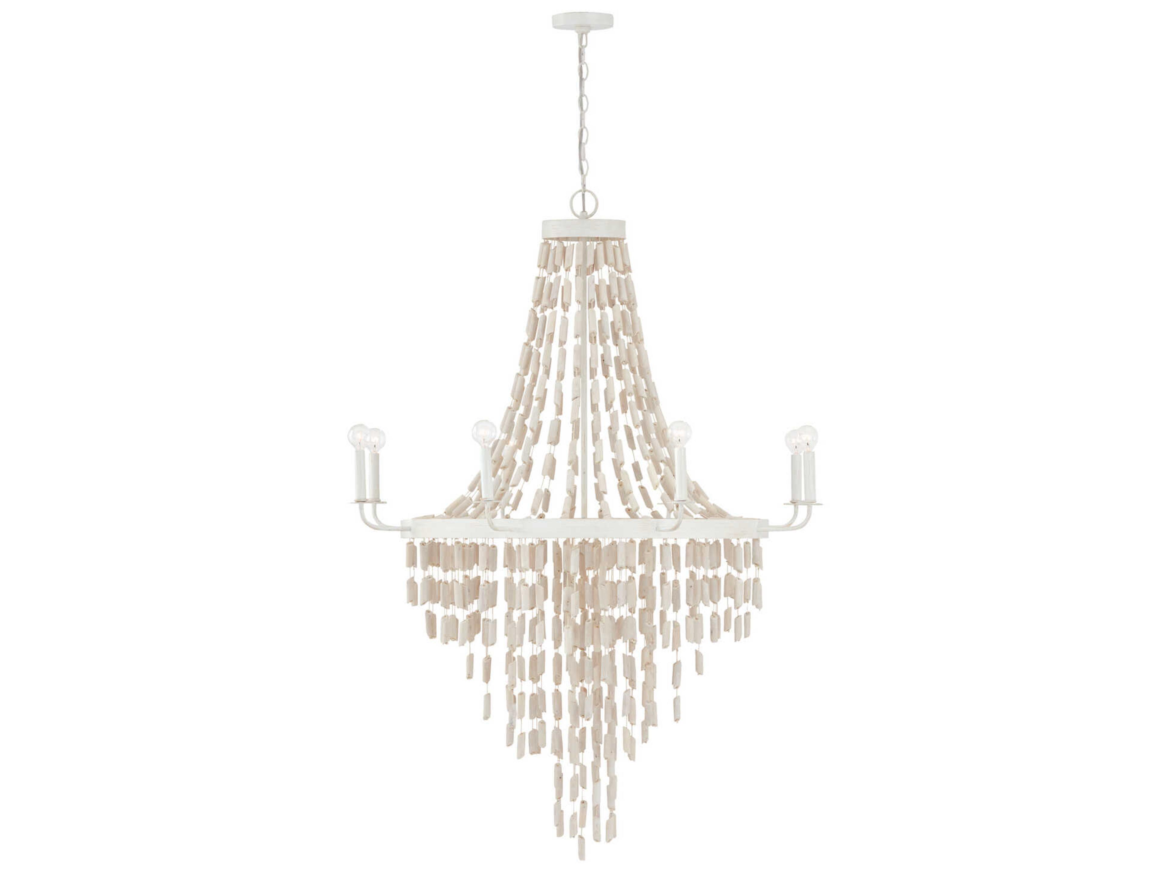 Capital Lighting Carissa 8-Light Organic White Candelabra Chandelier