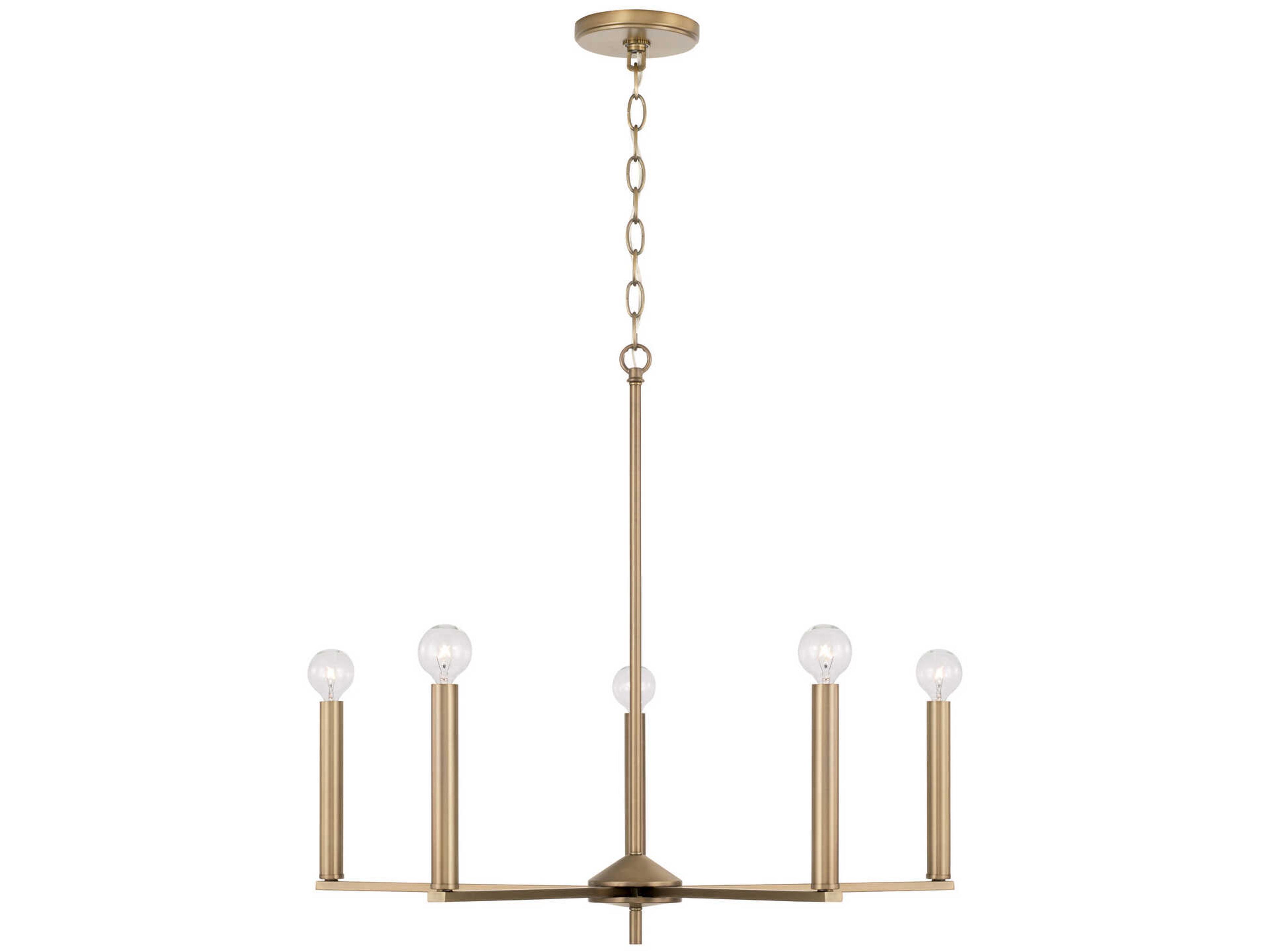 Capital Lighting Portman 5-Light Aged Brass Candelabra Chandelier