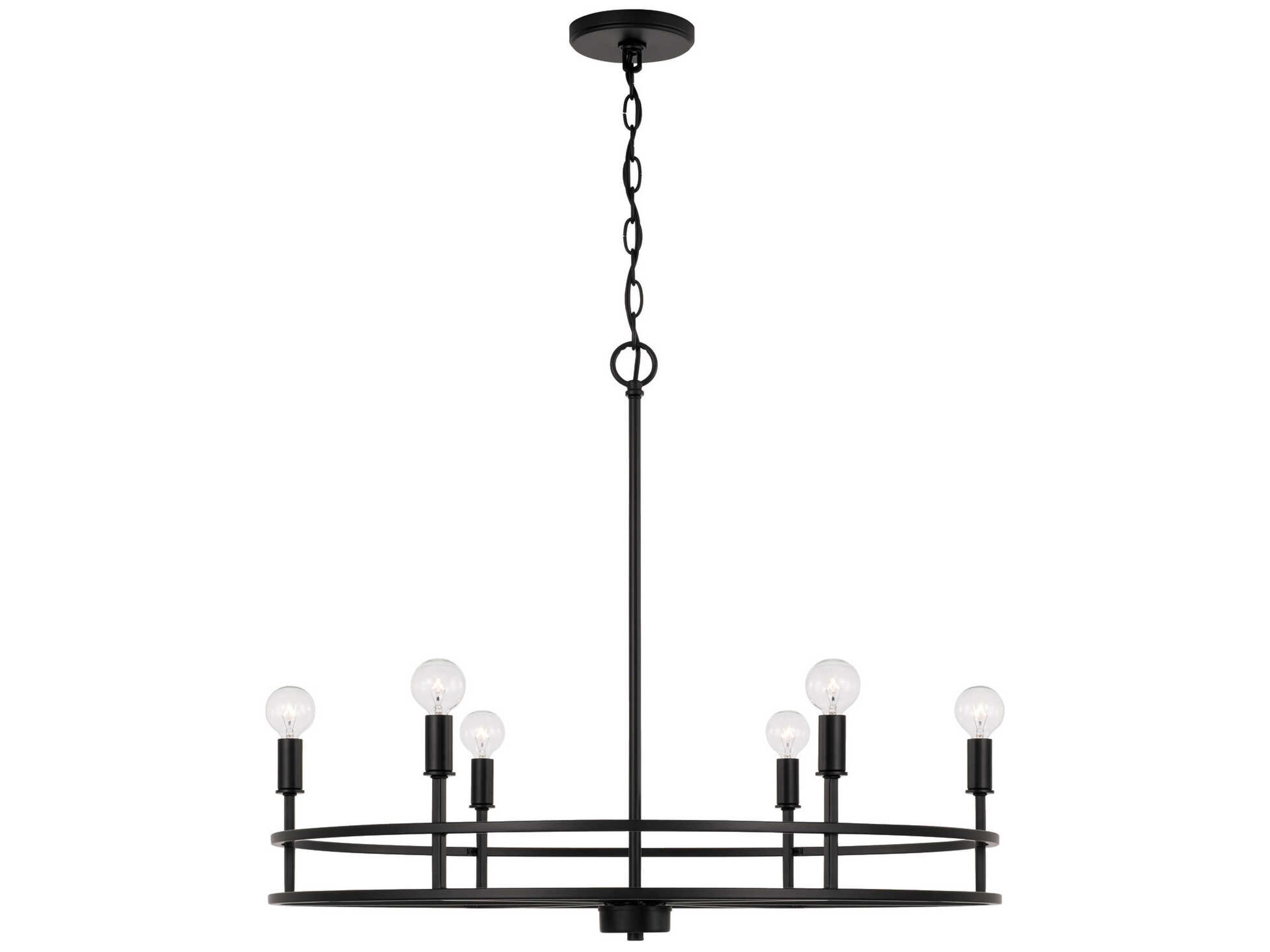 Capital Lighting Fuller 6-Light Matte Black Round Chandelier