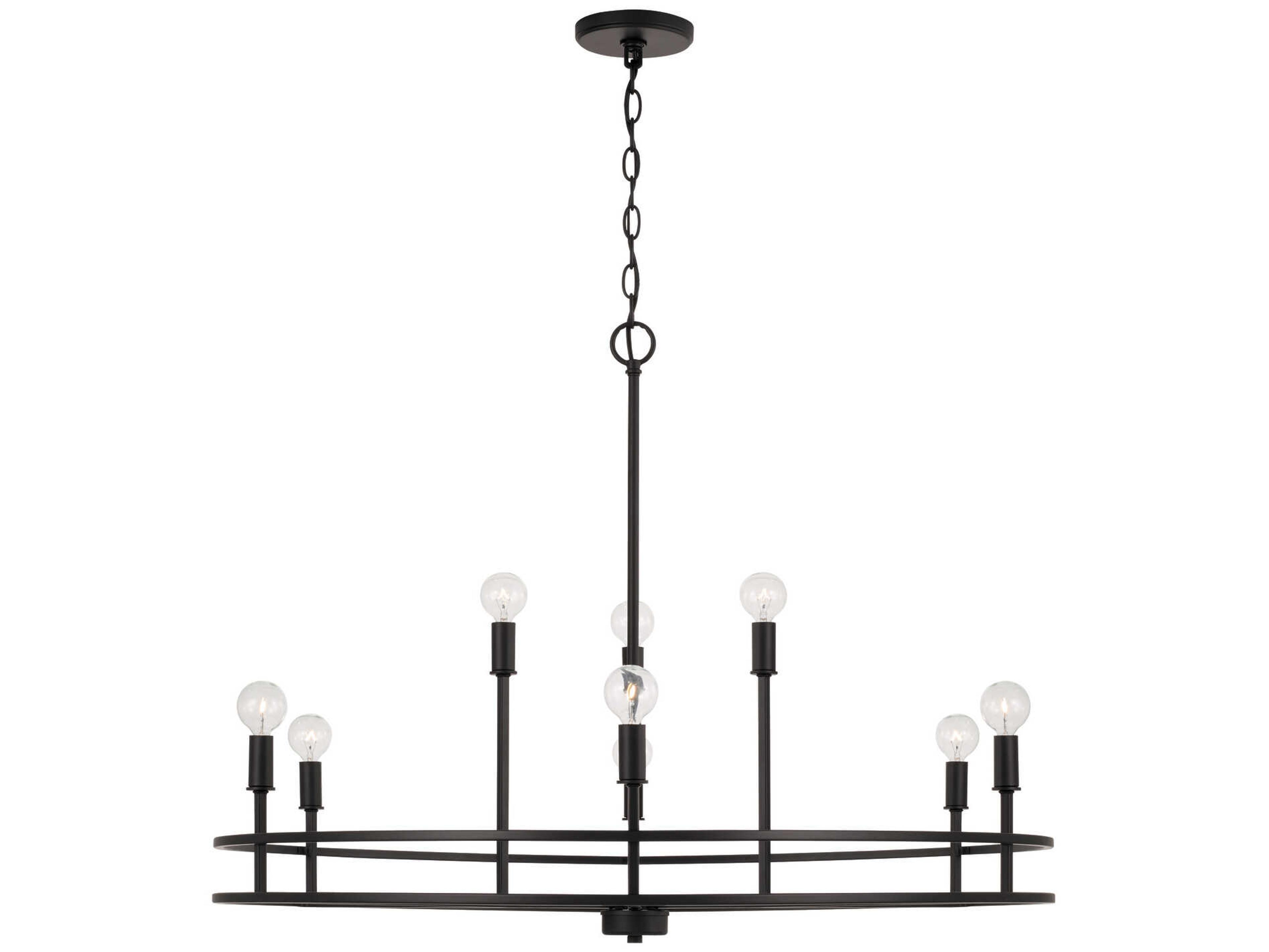 Capital Lighting Fuller 9-Light Matte Black Candelabra Round Chandelier
