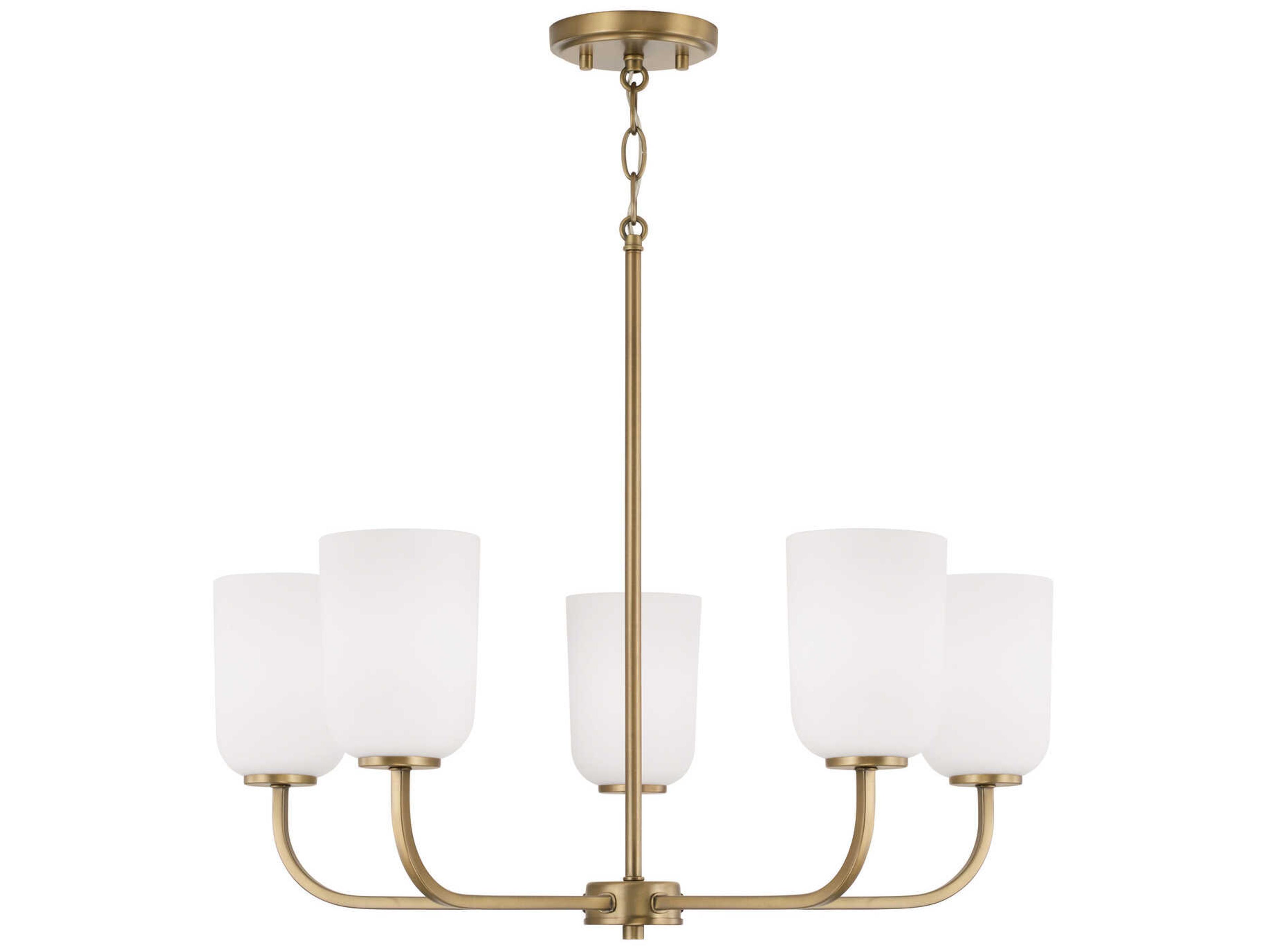 Capital Lighting Lawson 5-Light Aged Brass Glass Chandelier