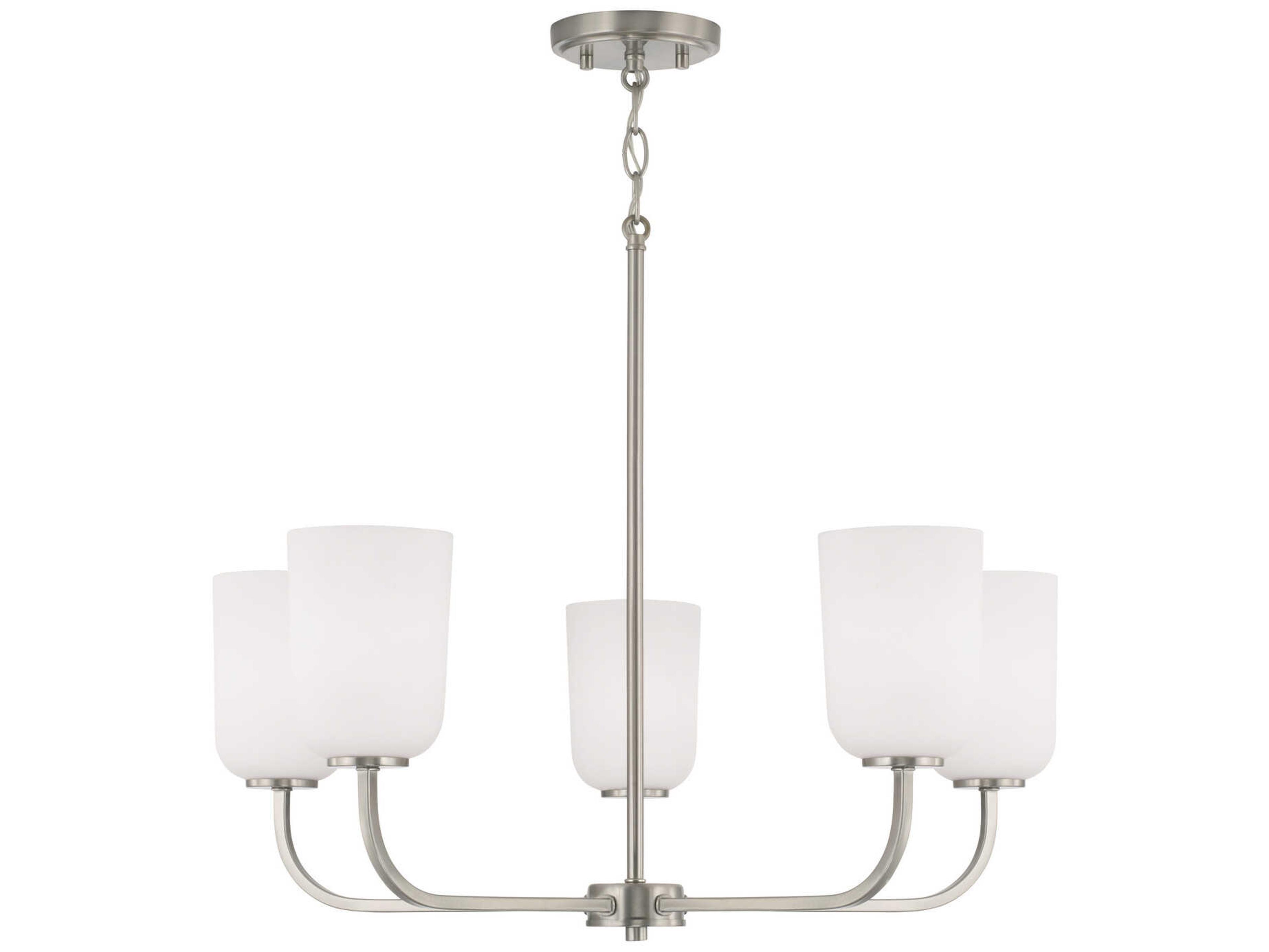 Capital Lighting Lawson 5-Light Brushed Nickel Glass Chandelier