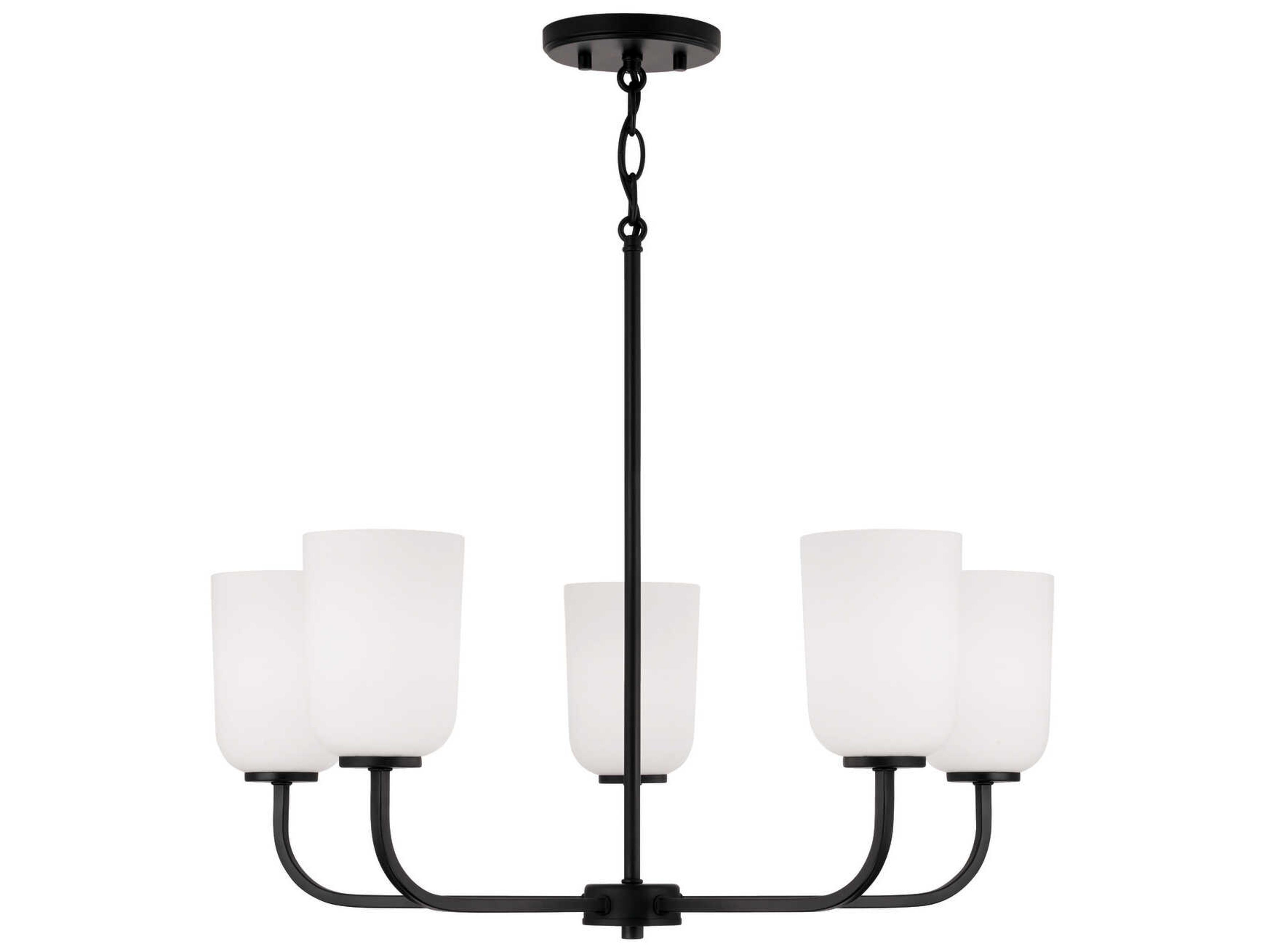 Capital Lighting Lawson 5-Light Matte Black Glass Chandelier