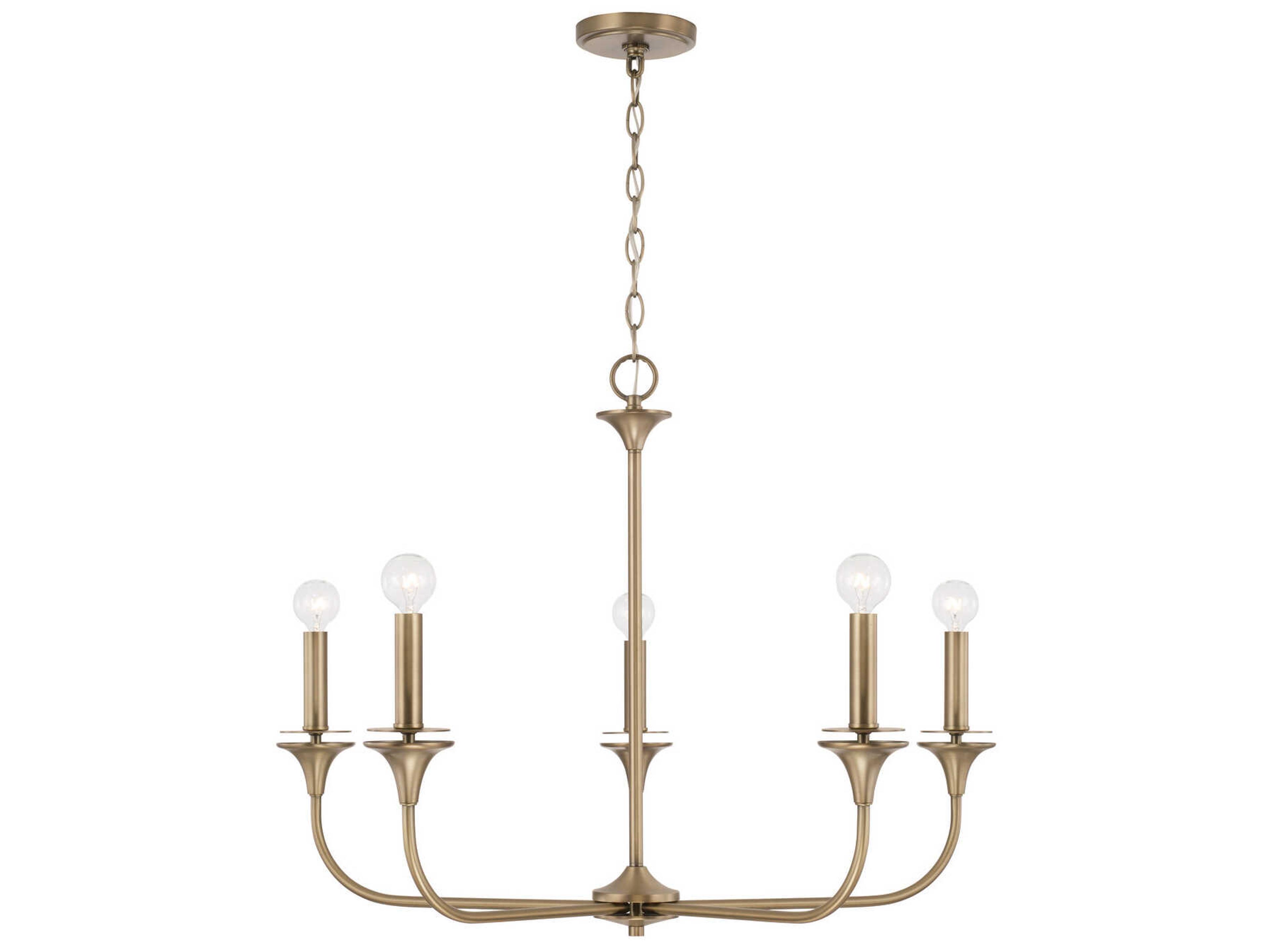 Capital Lighting Presley 5-Light Aged Brass Candelabra Chandelier