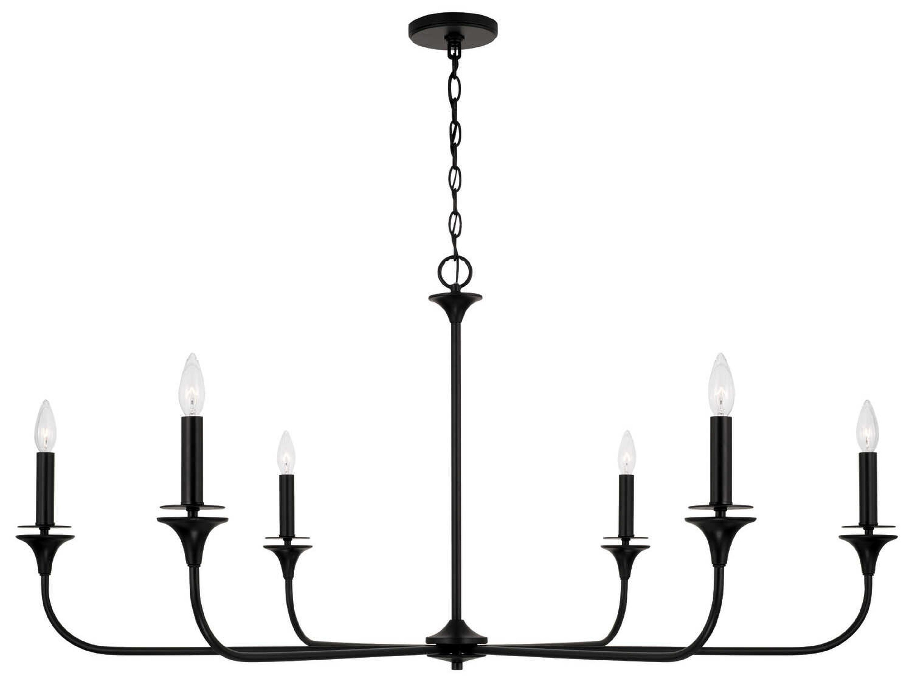 Capital Lighting Presley 6-Light Matte Black Candelabra Chandelier