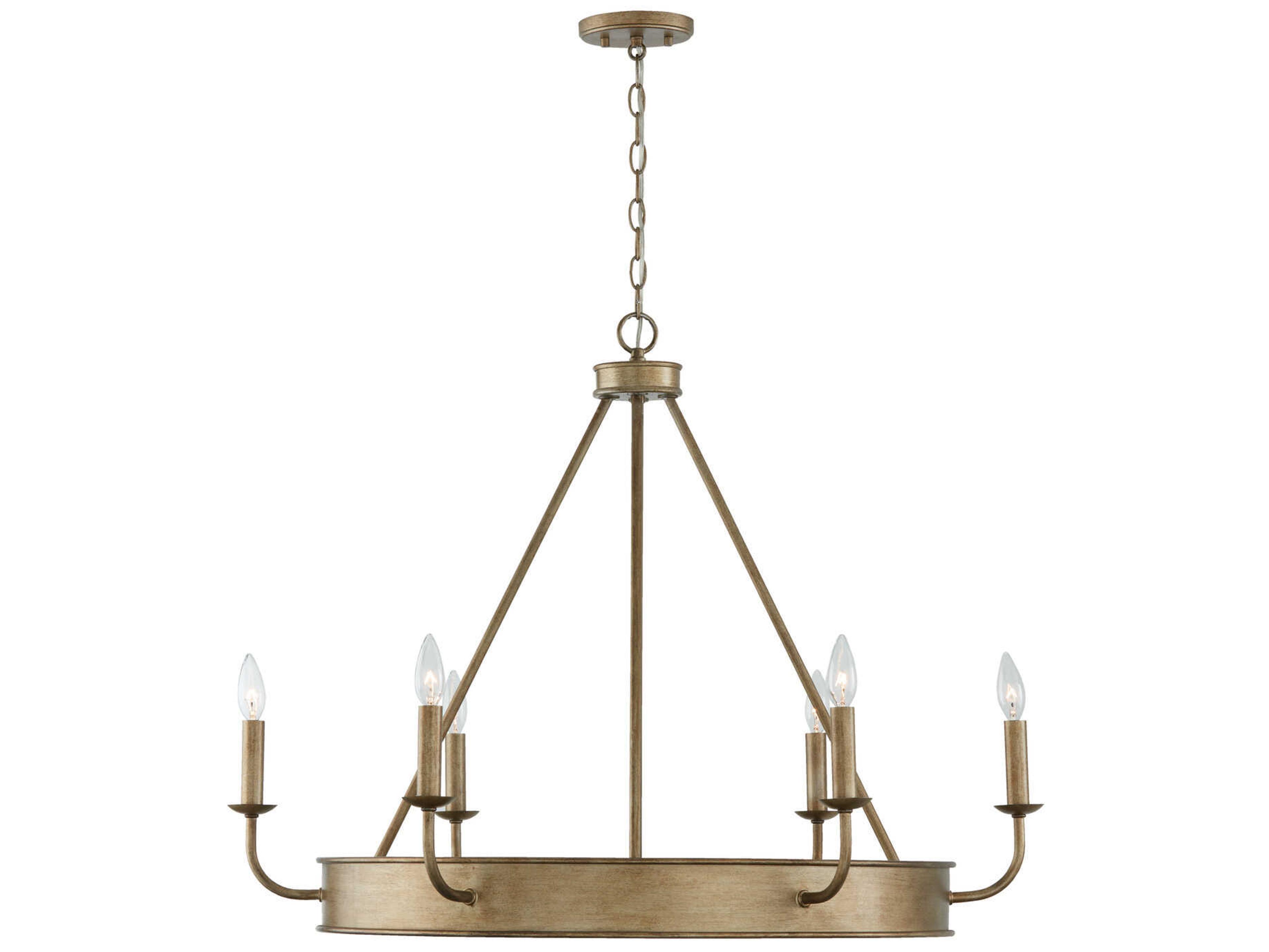 Capital Lighting Nole 6-Light Mystic Luster Brass Candelabra Chandelier