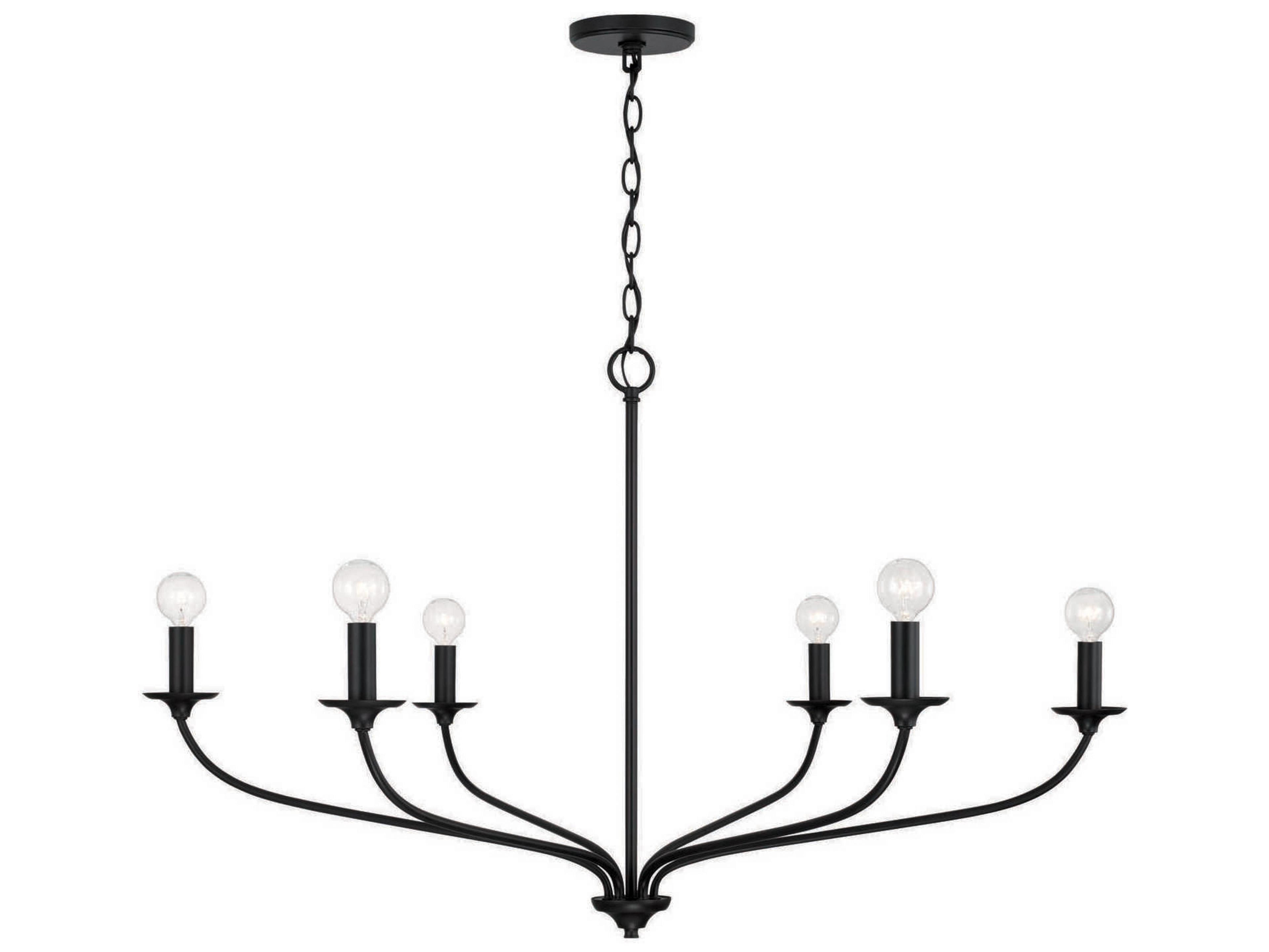 Capital Lighting Dolan 6-Light Matte Black Candelabra Chandelier