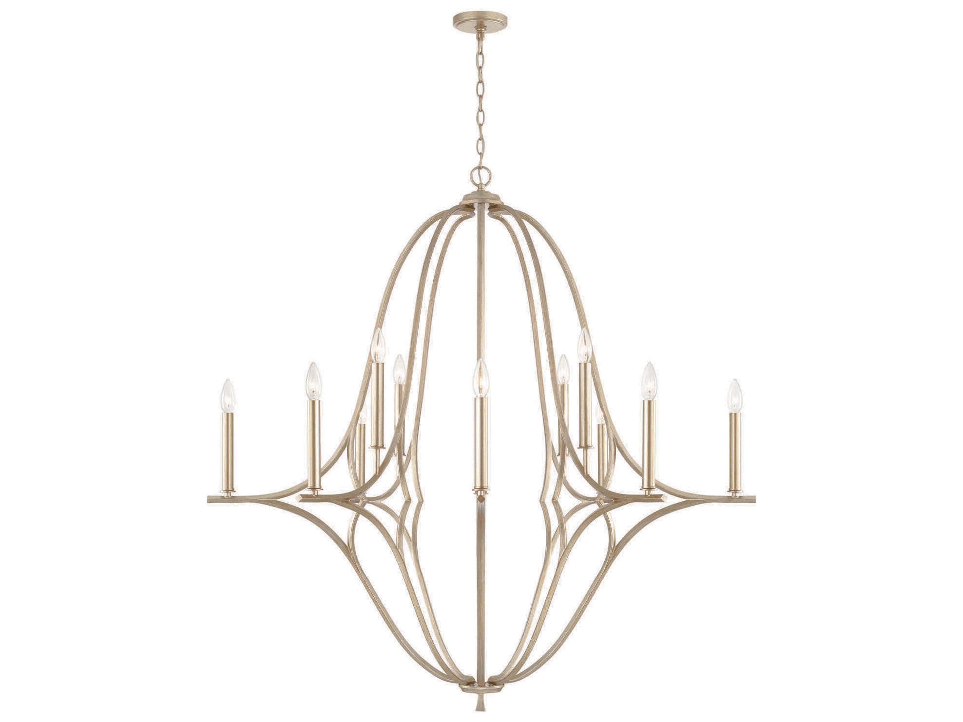 Capital Lighting Claire 12-Light Brushed Champagne Gold Candelabra Chandelier