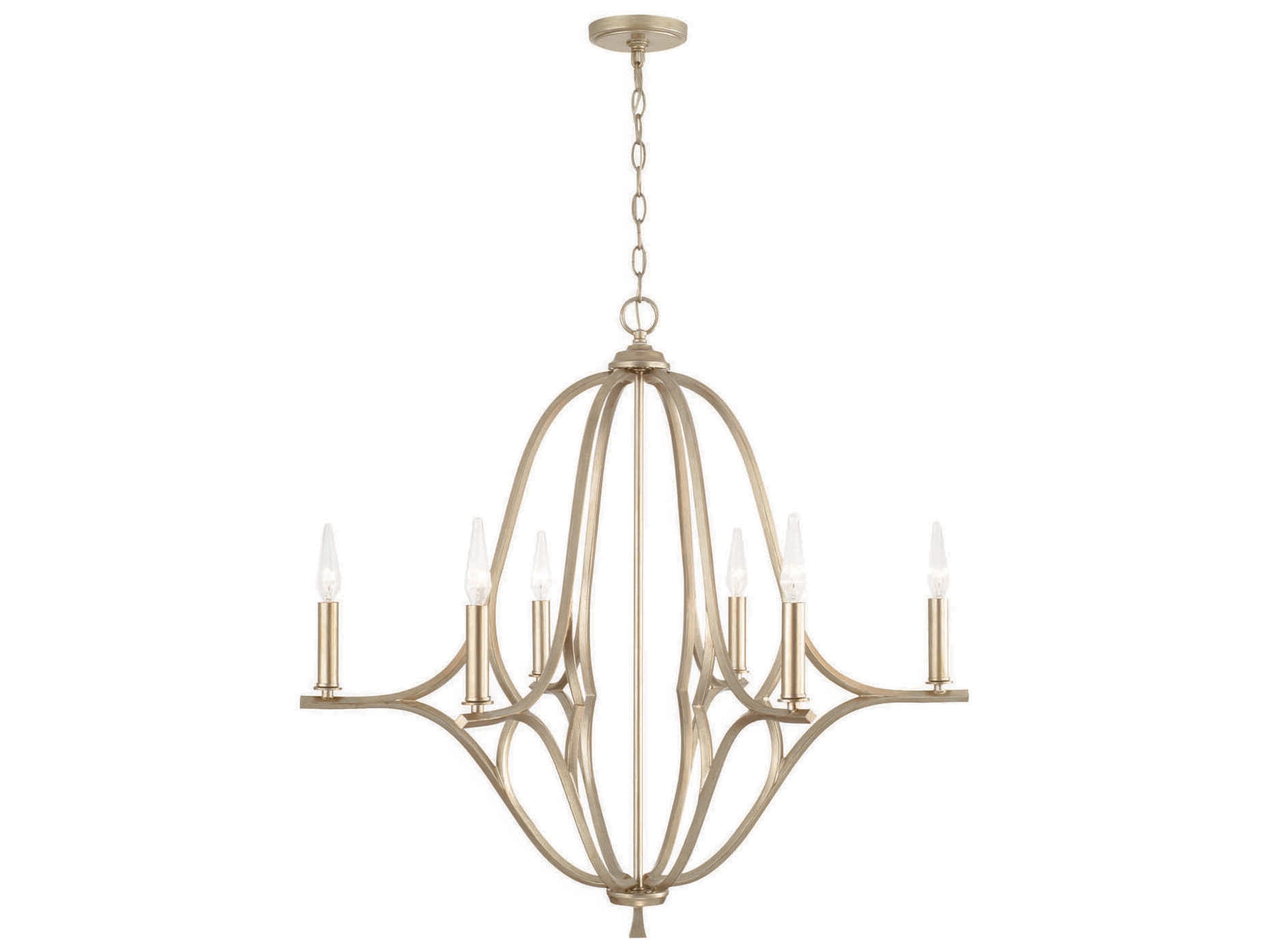 Capital Lighting Claire 6-Light Brushed Champagne Gold Candelabra Chandelier