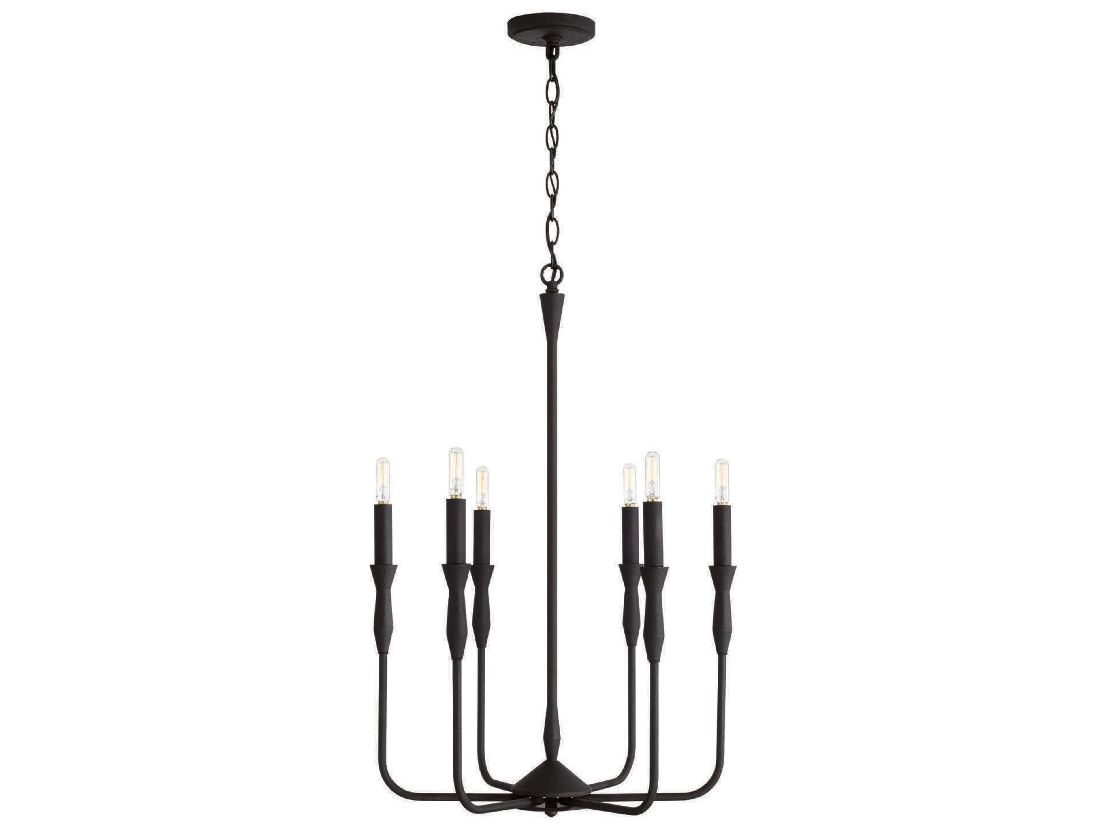 Capital Lighting Paloma 6-Light Textured Black Candelabra Chandelier