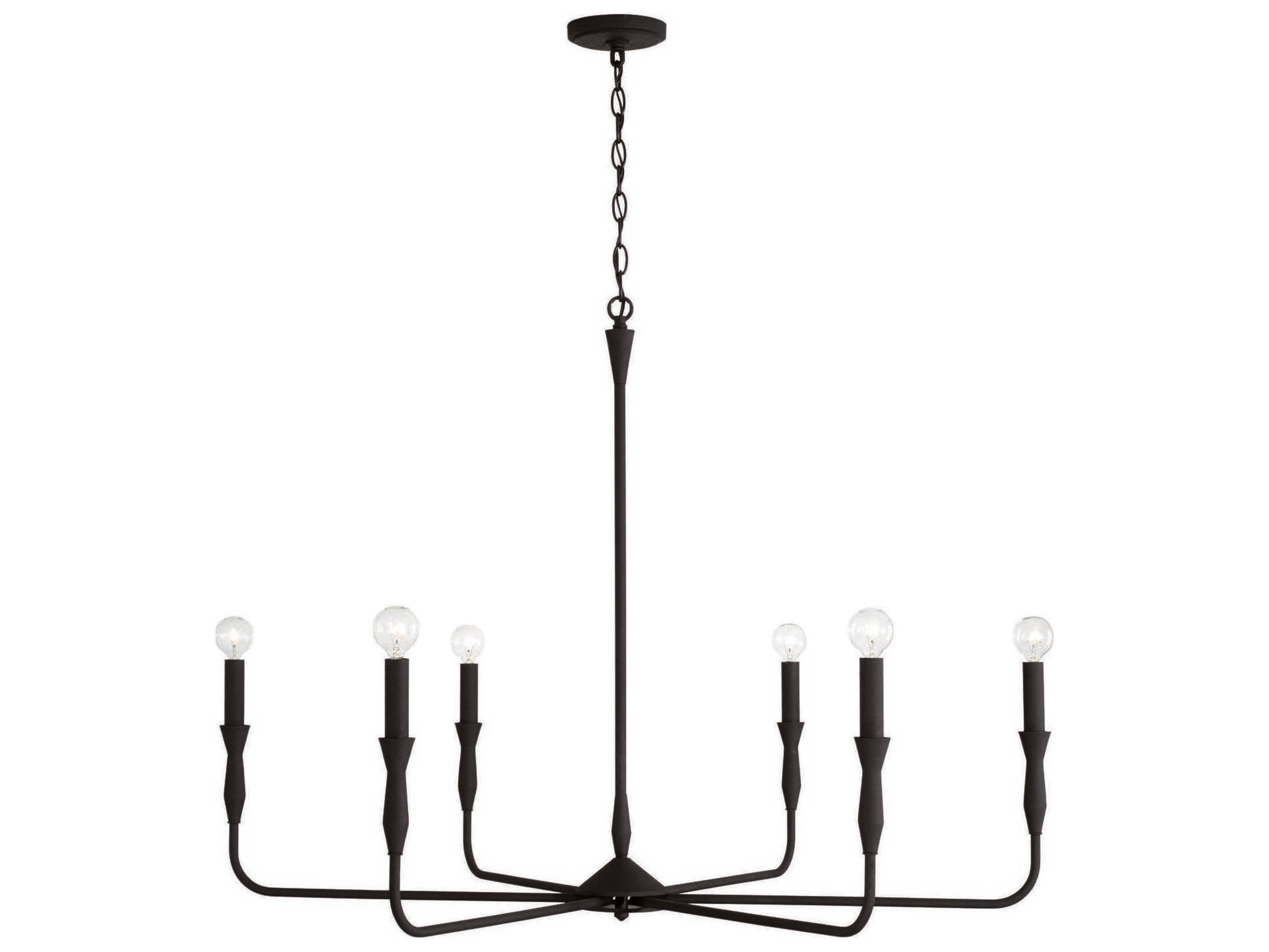 Capital Lighting Paloma 6-Light Textured Black Candelabra Chandelier