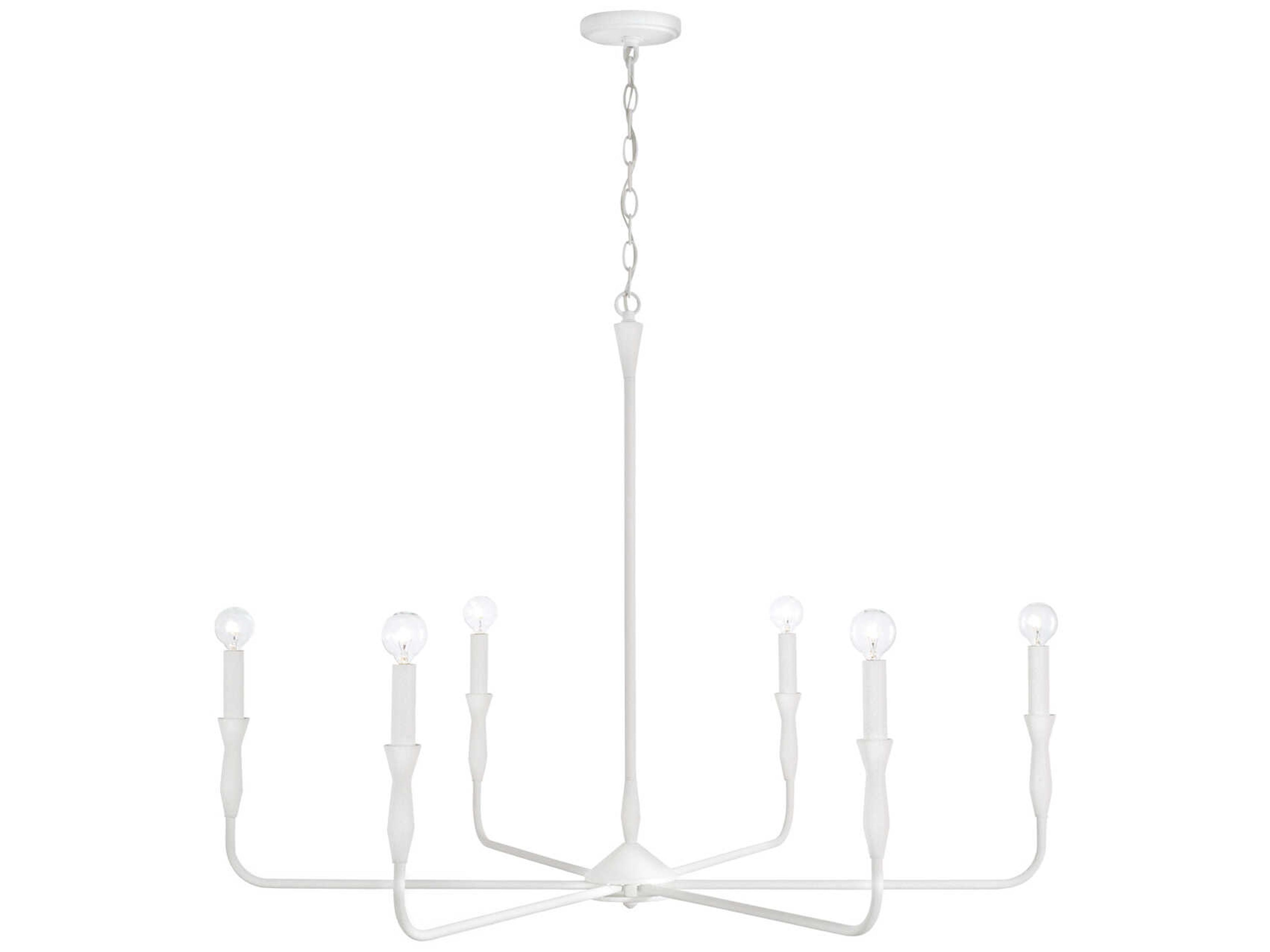 Capital Lighting Paloma 6-Light Textured White Candelabra Chandelier